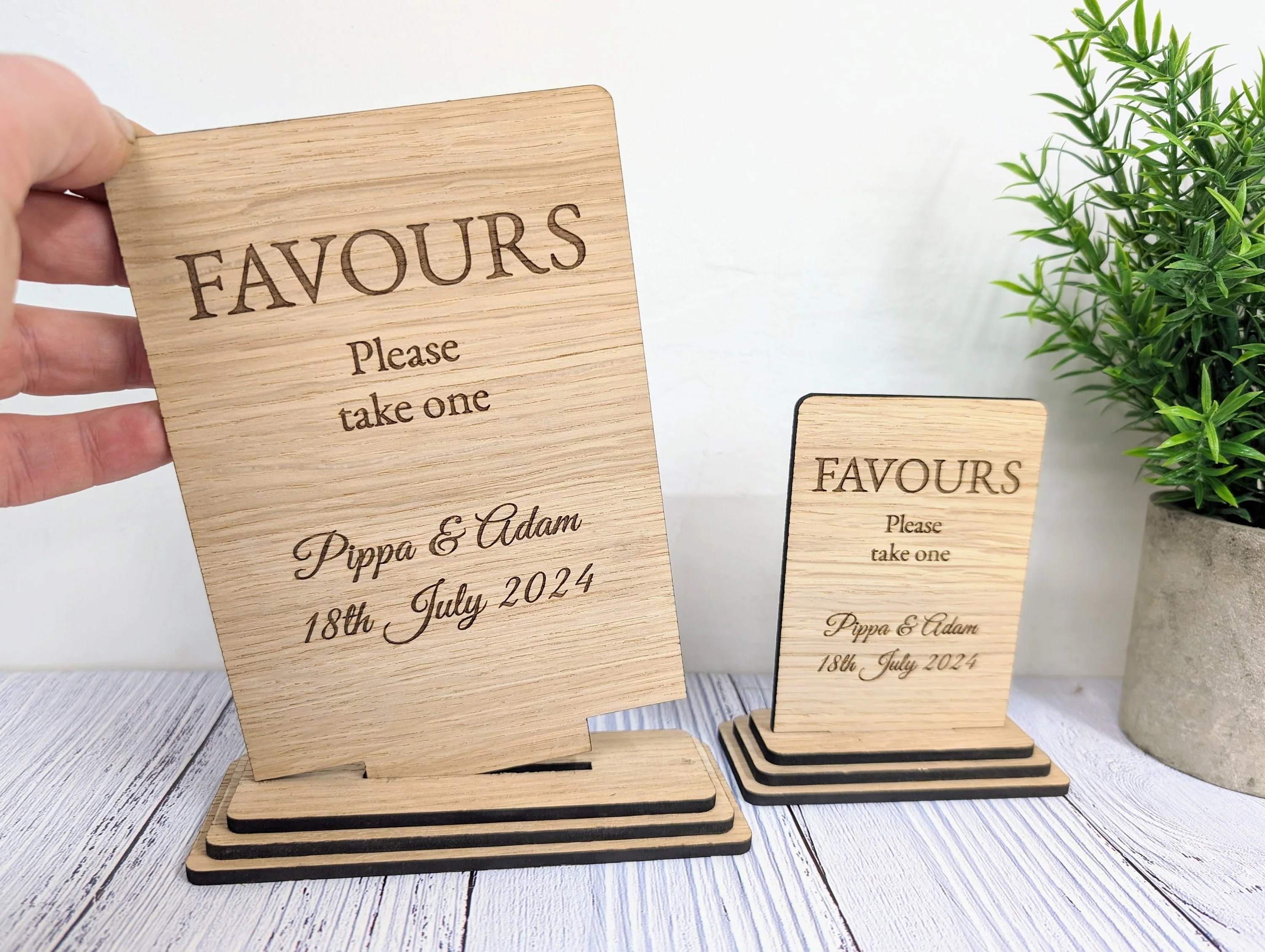 Personalised Wedding Sign 'Favours - Please Take One' - Custom Couples' Name, Date, Eco-Friendly Wooden Sign, Couples, Venues & Planners - Image 5