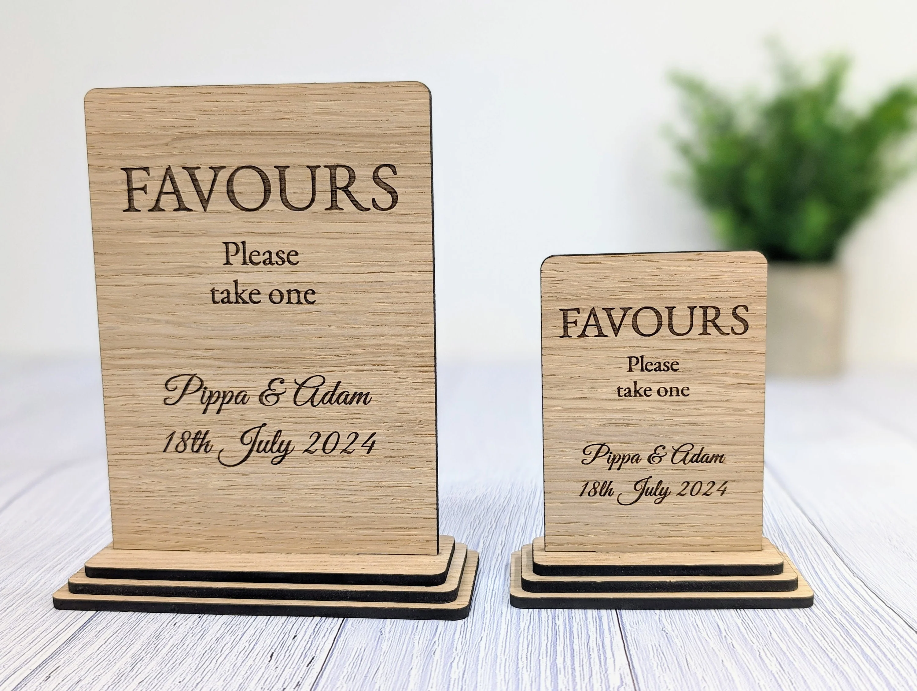 Personalised Wedding Sign 'Favours - Please Take One' - Custom Couples' Name, Date, Eco-Friendly Wooden Sign, Couples, Venues & Planners - Image 6