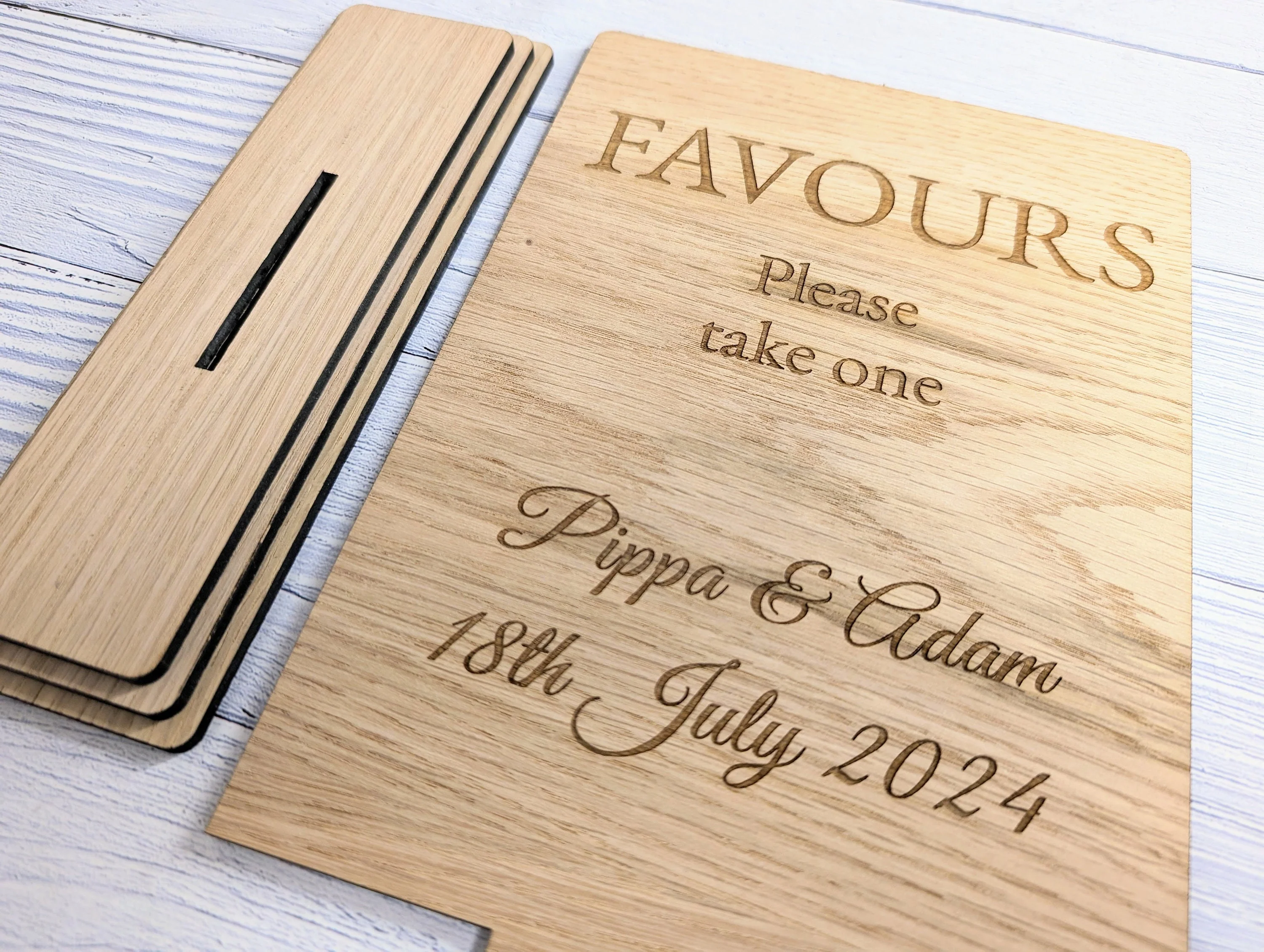 Personalised Wedding XL Table XL Sign 'Favours - Please Take One' - Custom Couples' Name, Date, Wooden Sign, Couples, Venue Planners - Image 4
