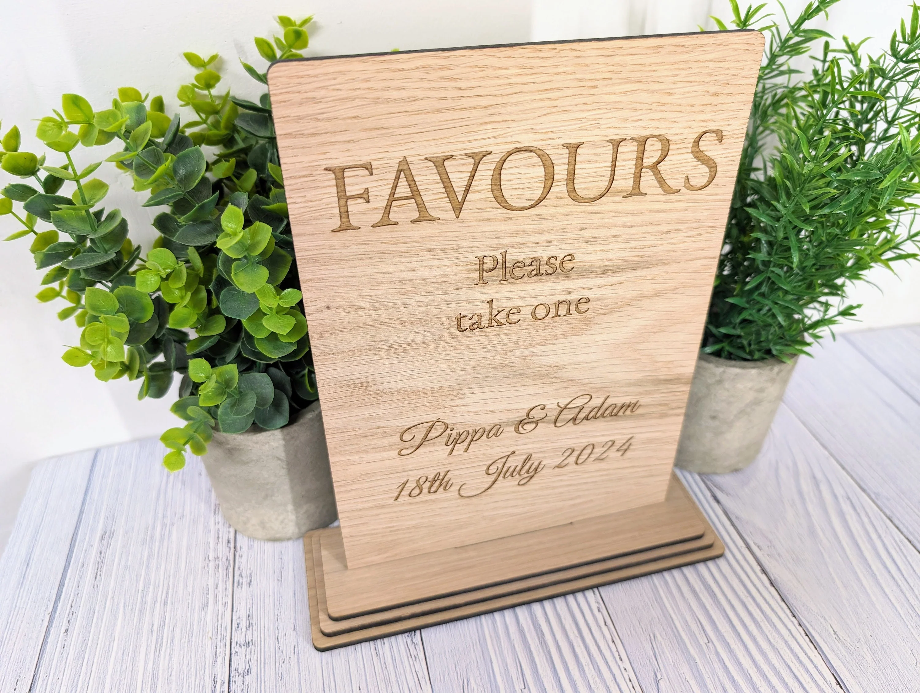 Personalised Wedding XL Table XL Sign 'Favours - Please Take One' - Custom Couples' Name, Date, Wooden Sign, Couples, Venue Planners - Image 7