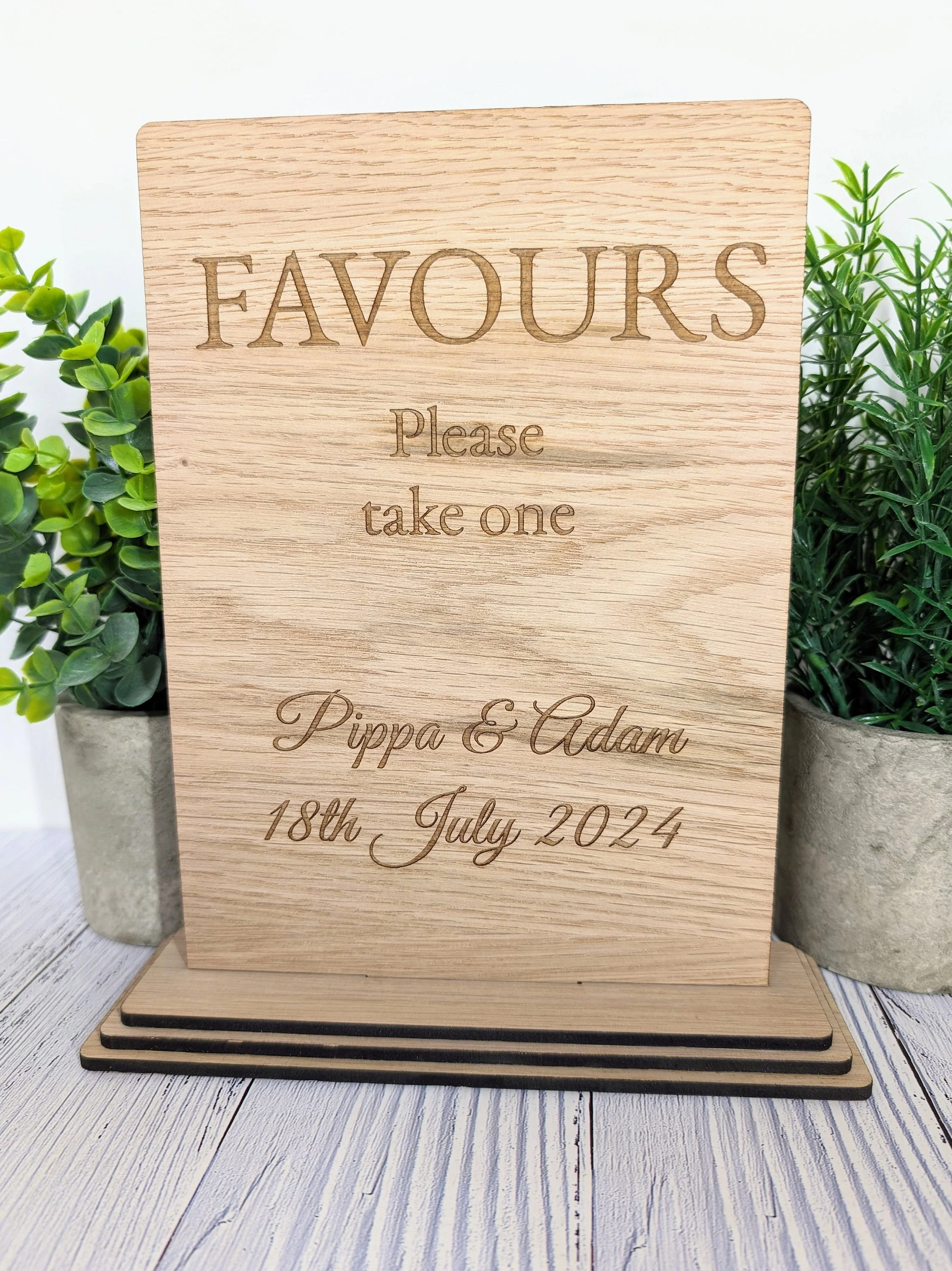 Personalised Wedding XL Table XL Sign 'Favours - Please Take One' - Custom Couples' Name, Date, Wooden Sign, Couples, Venue Planners - Image 8
