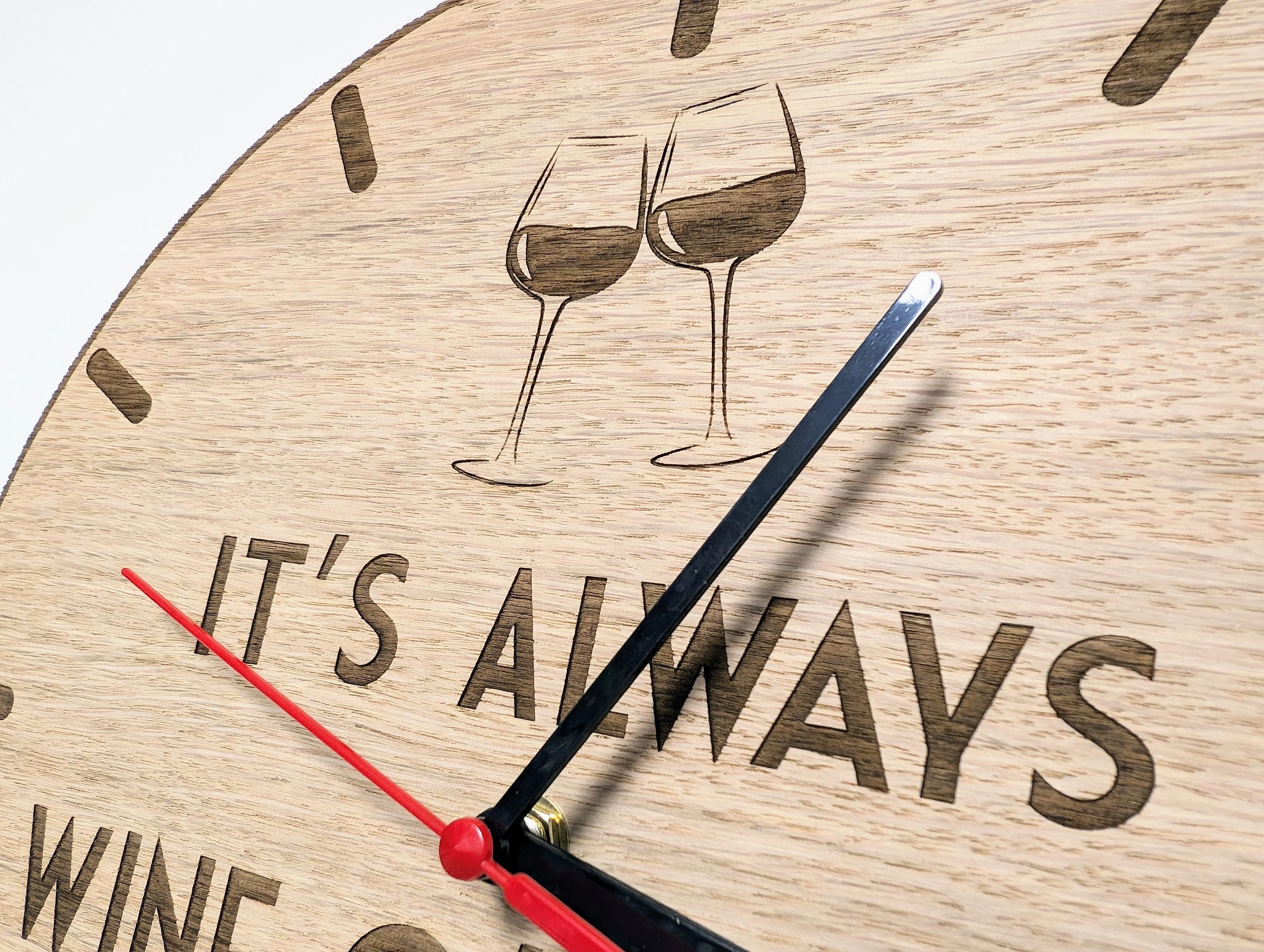 Personalised Wine O'Clock Wooden Wall Clock - 30cm - Image 5
