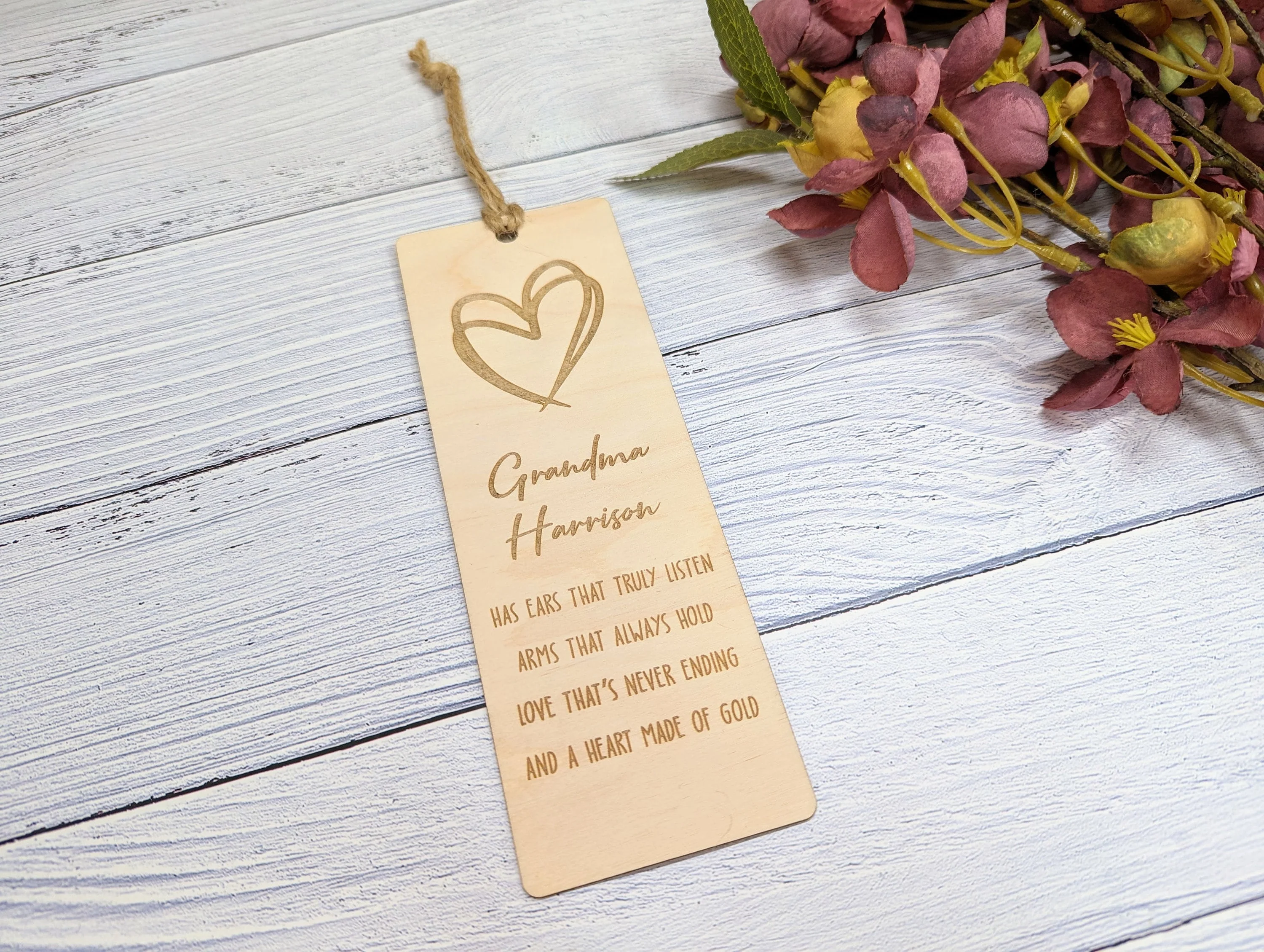 Personalised Wooden Bookmark for Grandparents with Poem - Unique Gift for Gran, Grandad, Nana, and More - Image 5