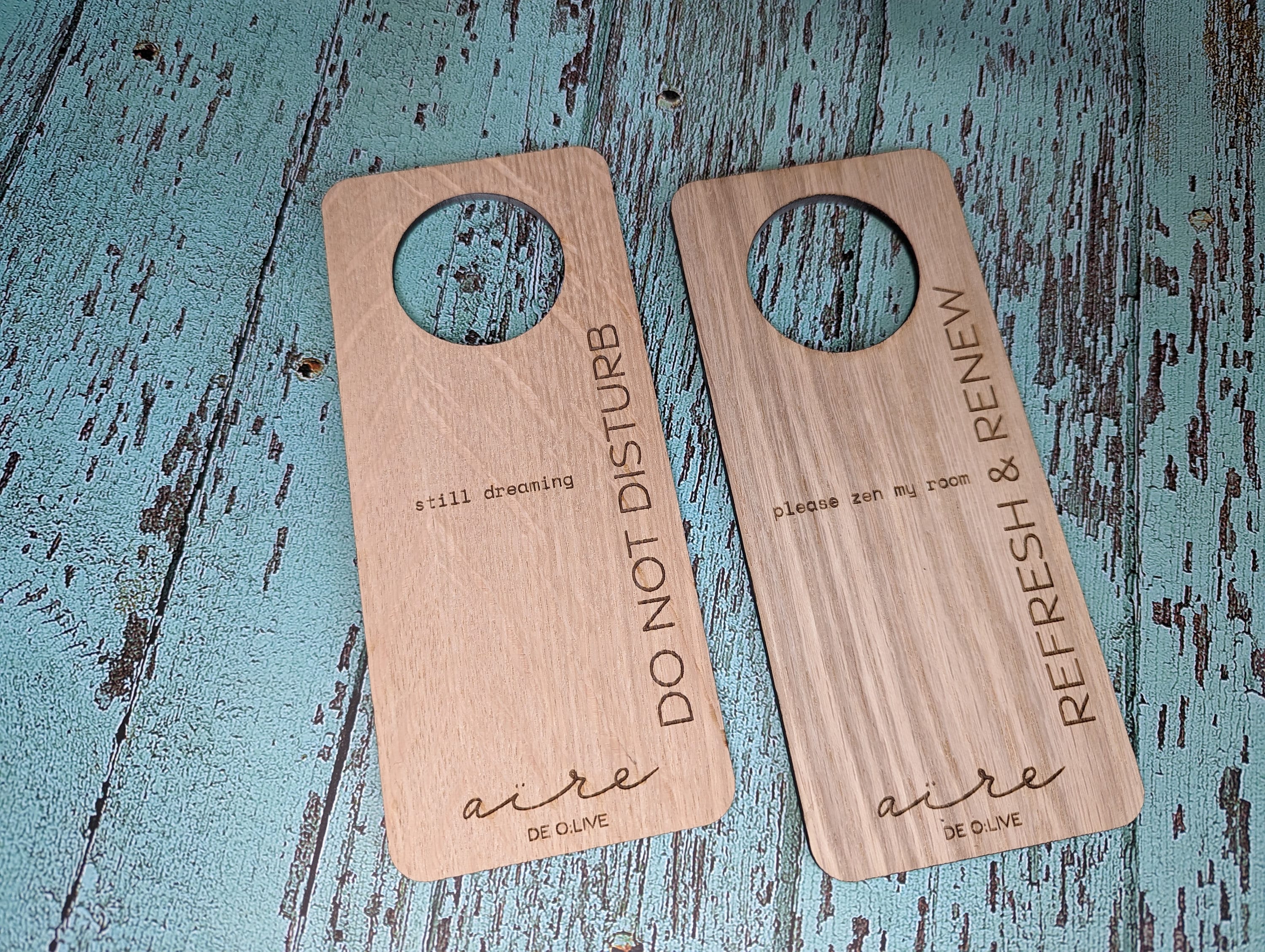 Personalised Wooden Door Hanger - "Please Clean the Room" and "Please Do Not Disturb" - Hotel Sign, Bedroom Sign, Oak, Bulk - Image 8