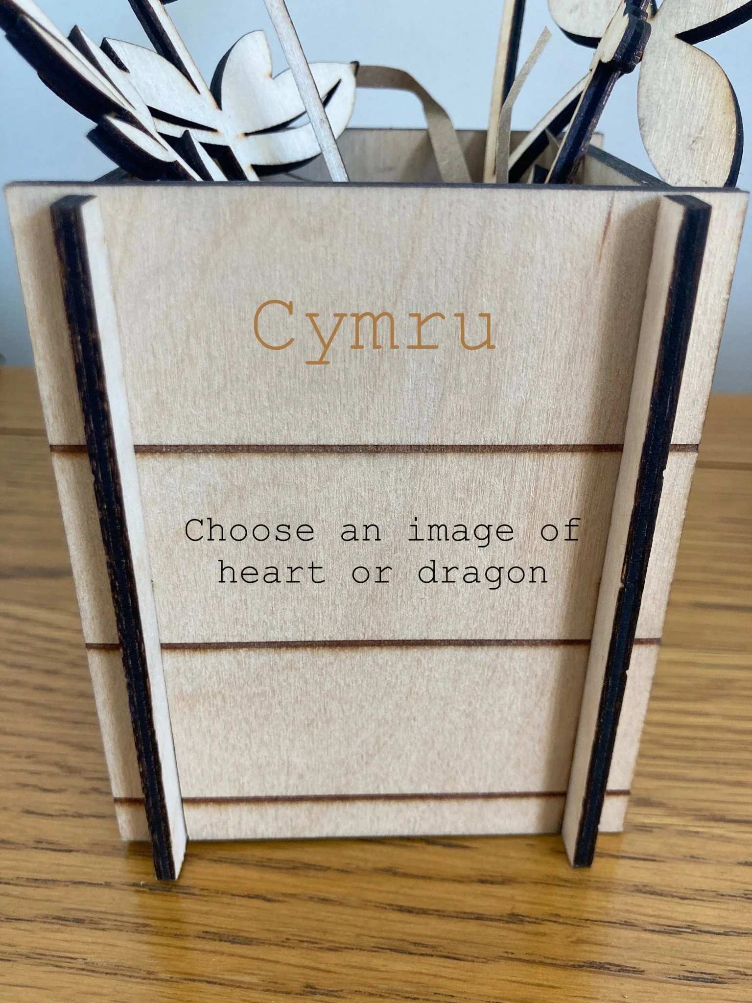 Personalised wooden flowers | Welsh gift | Letterbox gift - Image 7