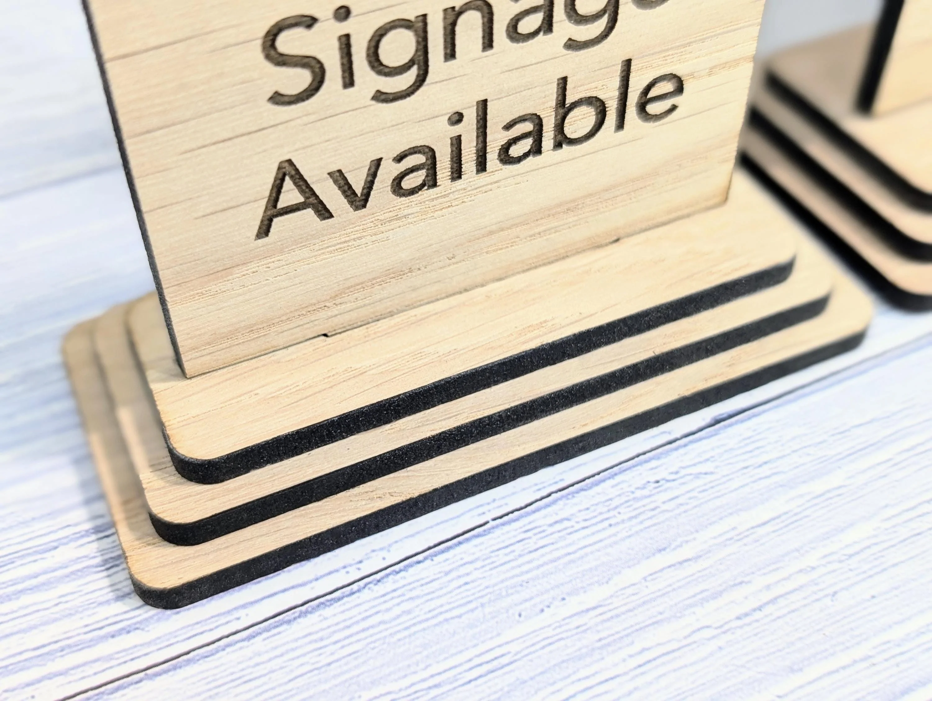 Personalised Wooden Freestanding Table Signs - Custom Text & Logo, Two Sizes - Image 5
