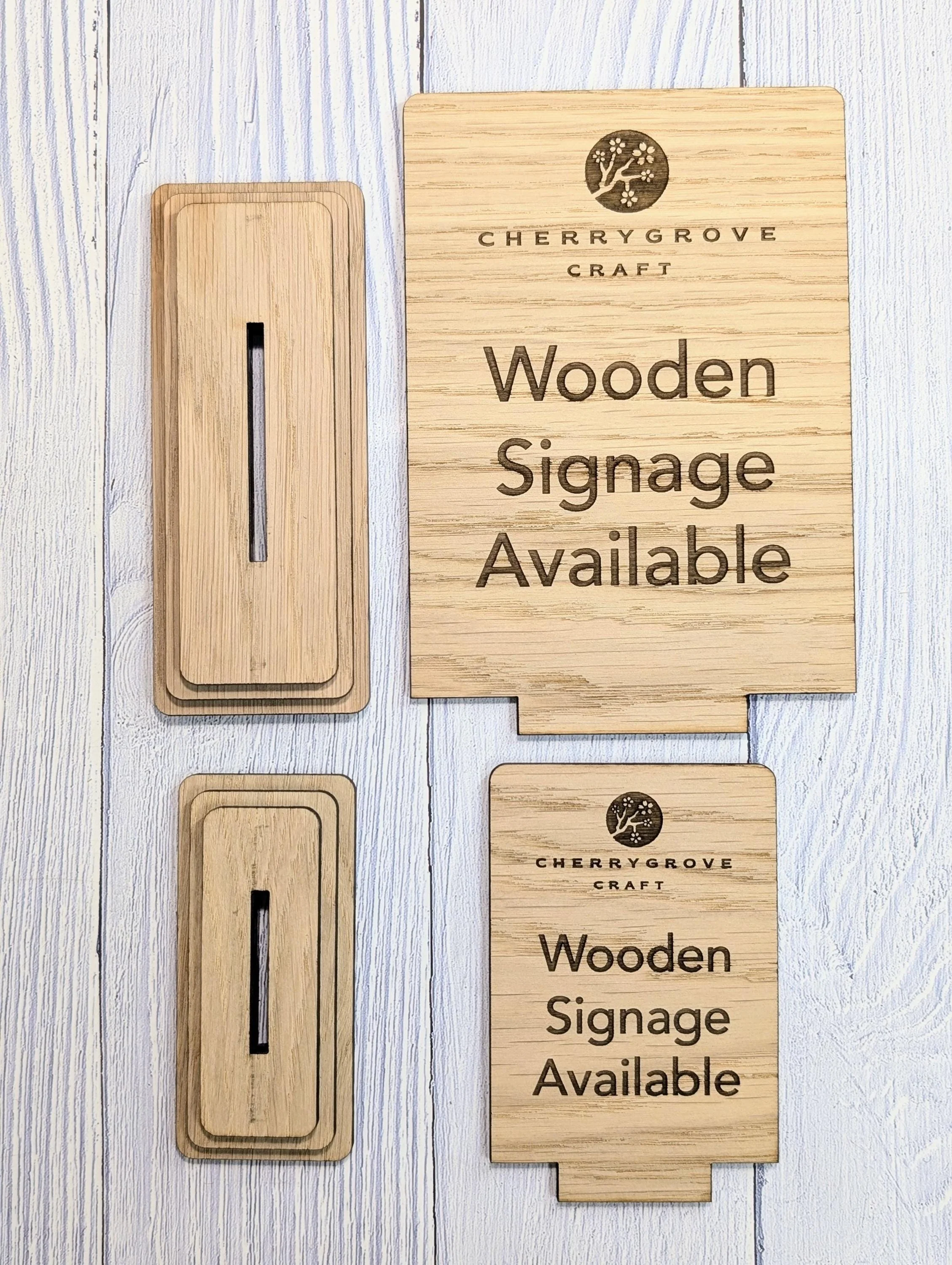 Personalised Wooden Freestanding Table Signs - Custom Text & Logo, Two Sizes - Image 6