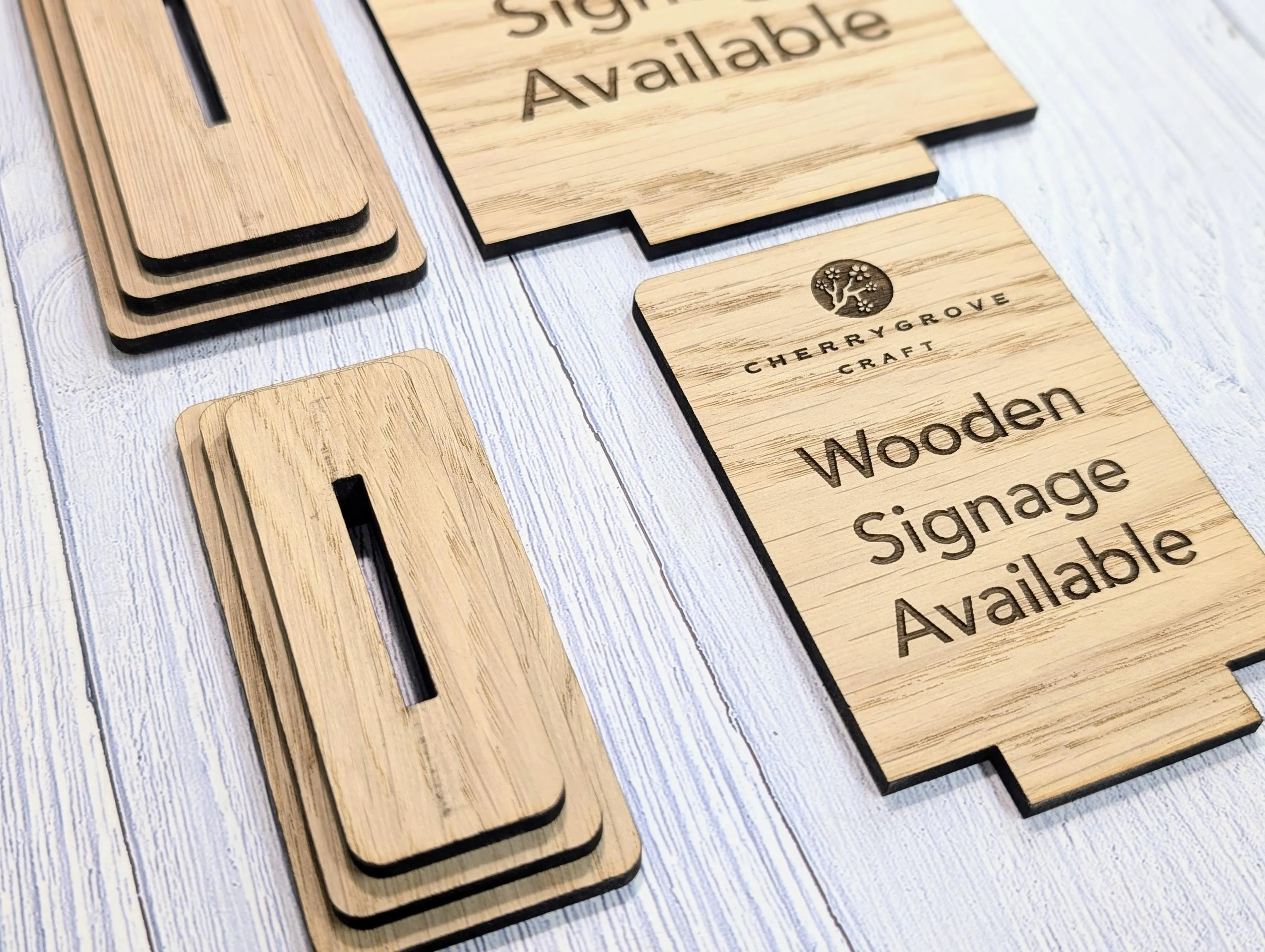 Personalised Wooden Freestanding Table Signs - Custom Text & Logo, Two Sizes - Image 7