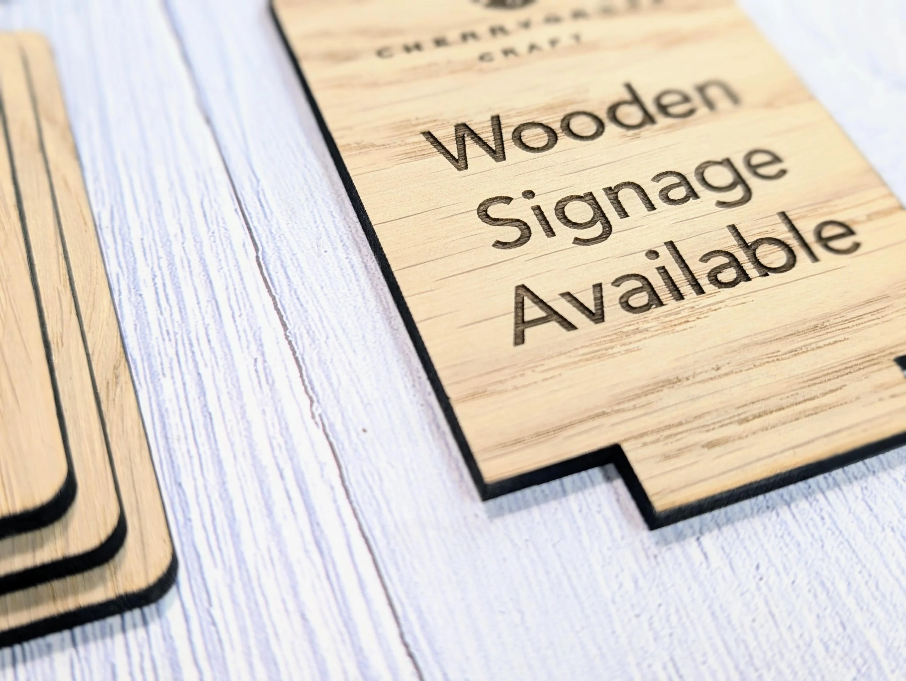 Personalised Wooden Freestanding Table Signs - Custom Text & Logo, Two Sizes - Image 8