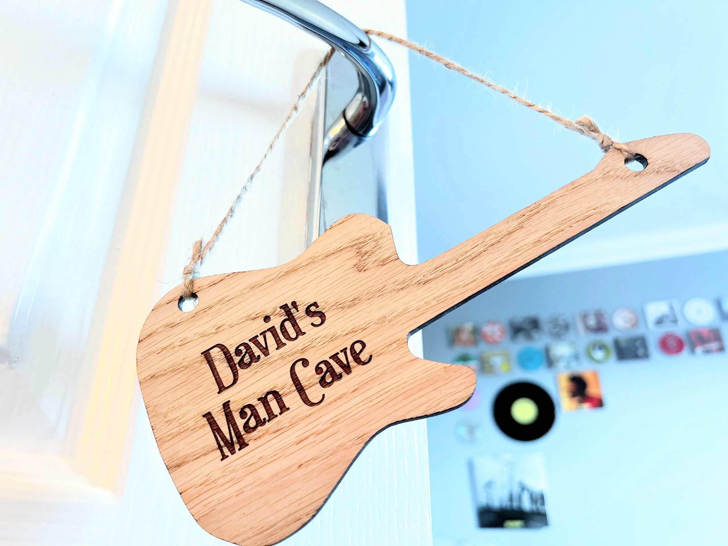 Personalised Wooden Guitar Sign - Electric guitar - Custom Music Gift - Engraved Guitar Sign - Image 3