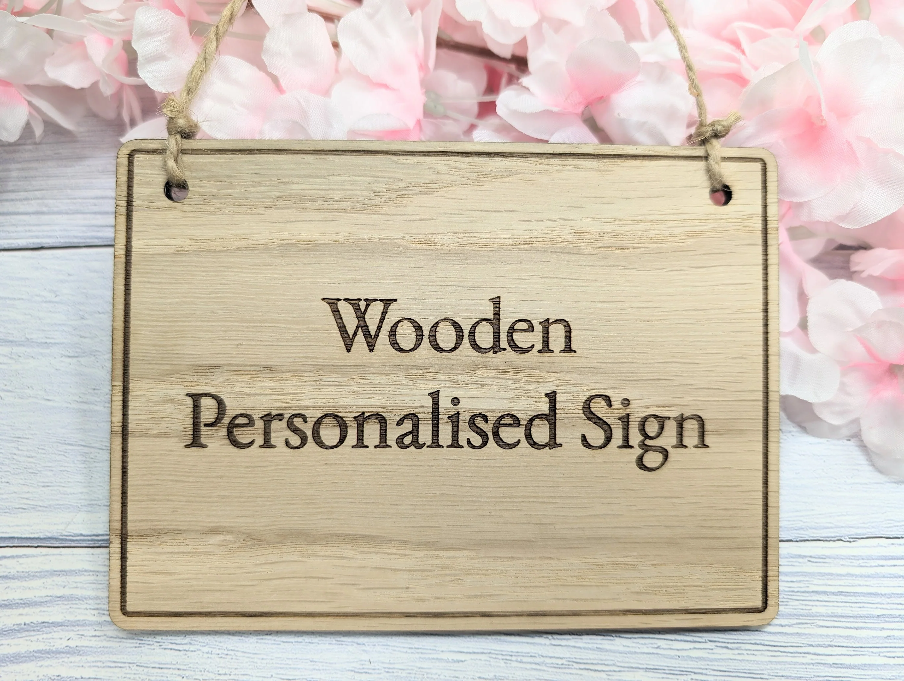 Personalised Wooden Hanging Sign with Border - Image 3