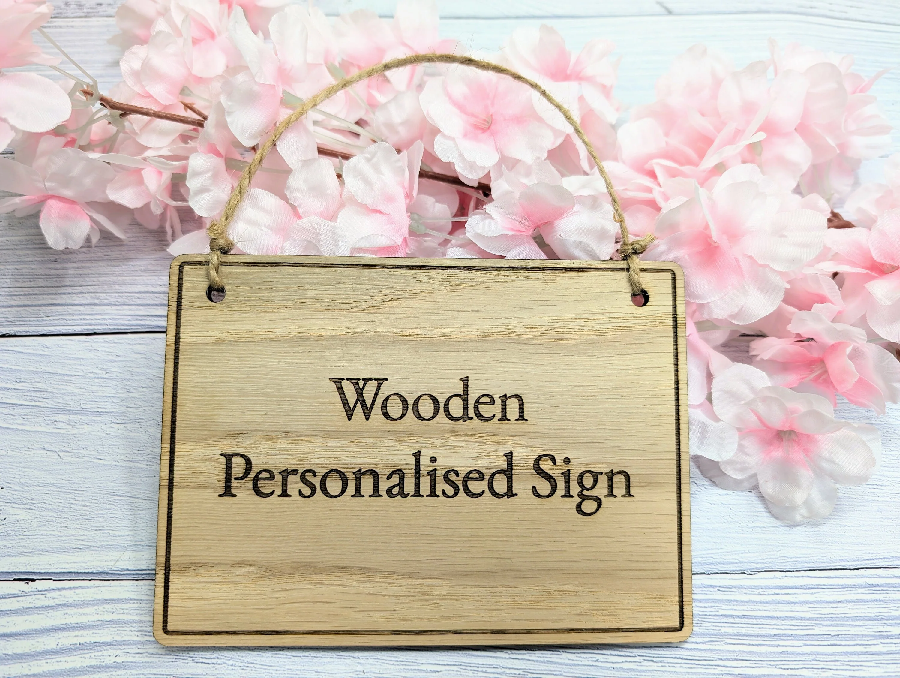 Personalised Wooden Hanging Sign with Border - Image 4