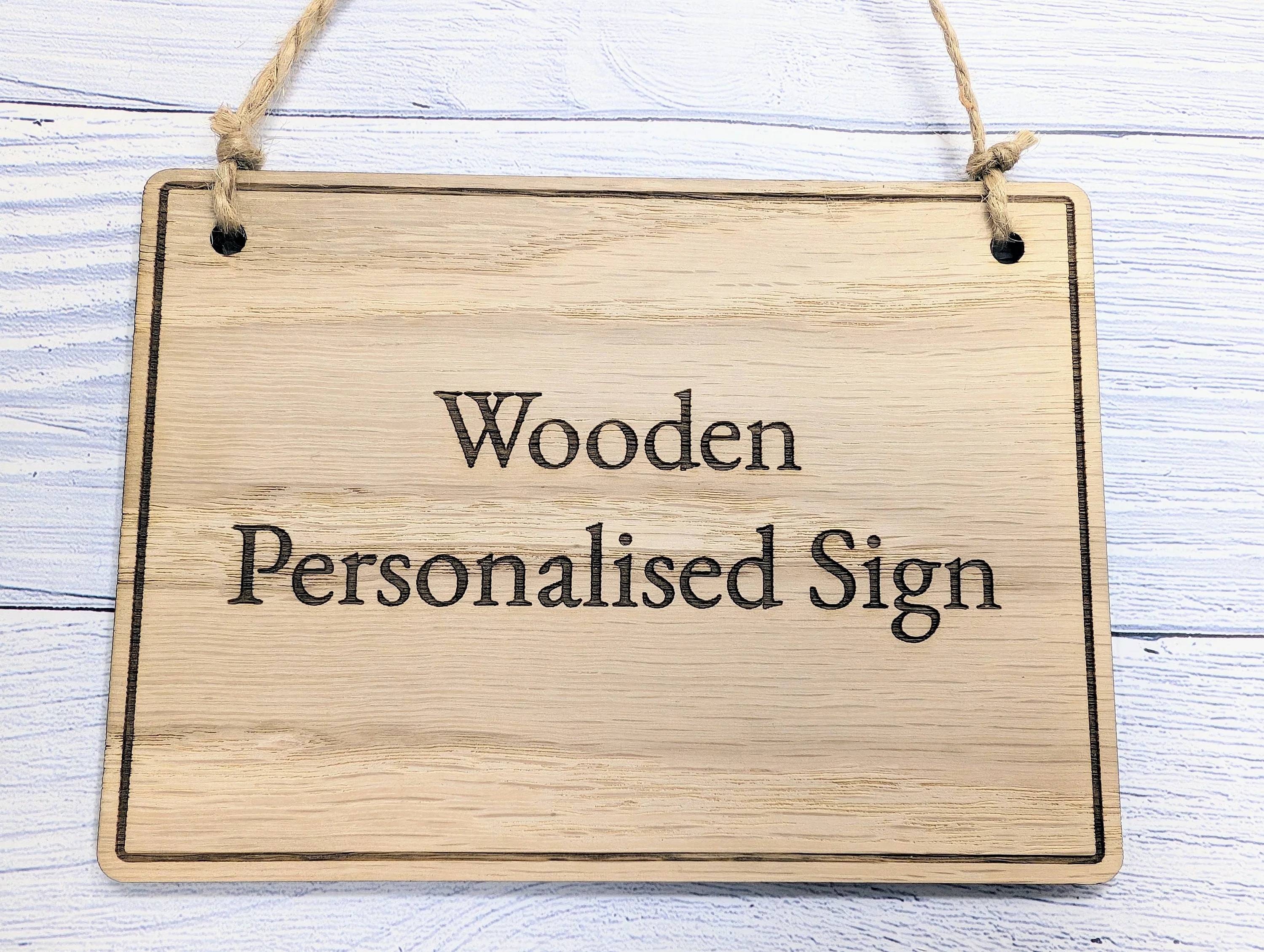 Personalised Wooden Hanging Sign with Border - Image 5