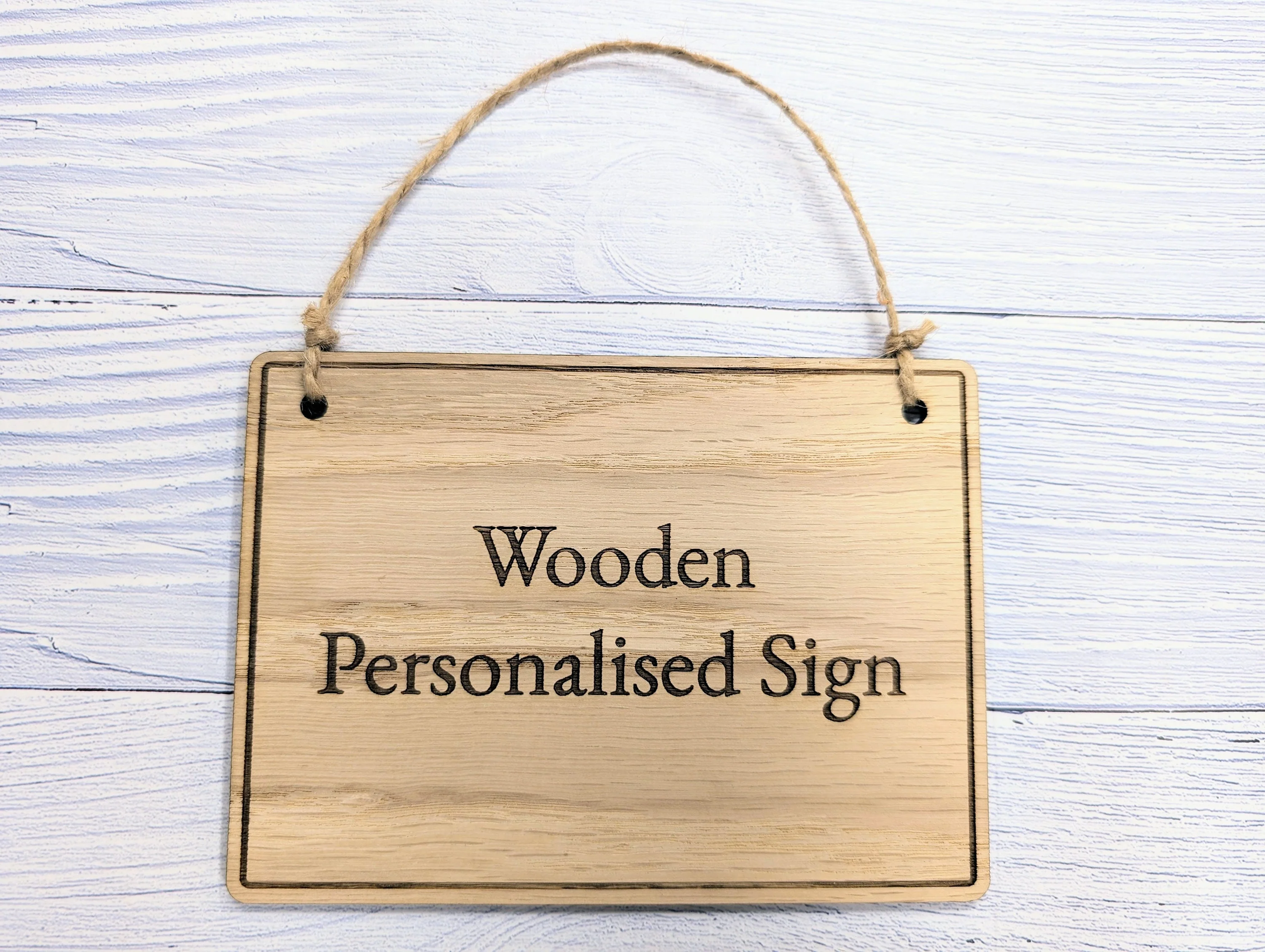 Personalised Wooden Hanging Sign with Border - Image 6