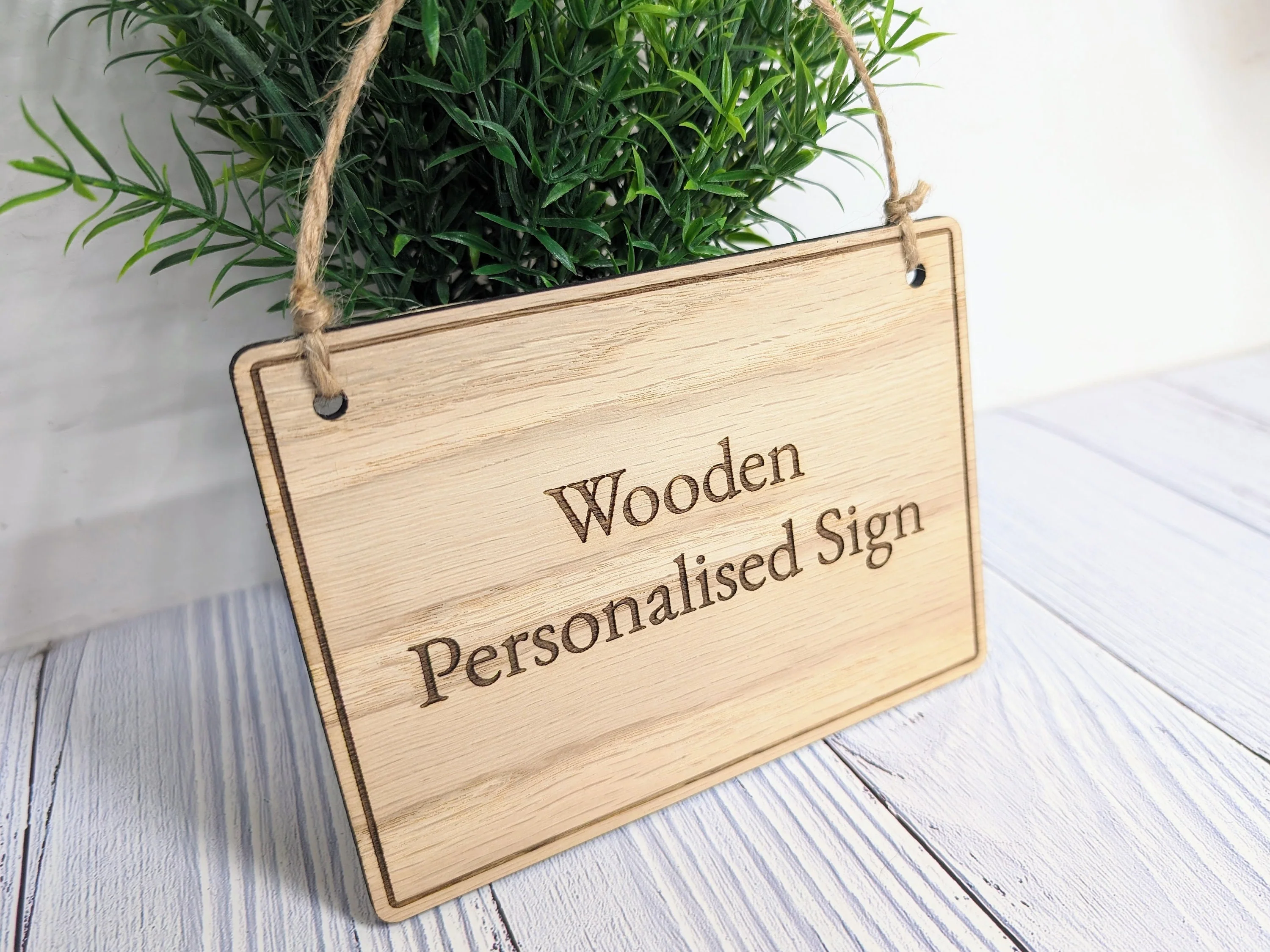 Personalised Wooden Hanging Sign with Border - Image 7