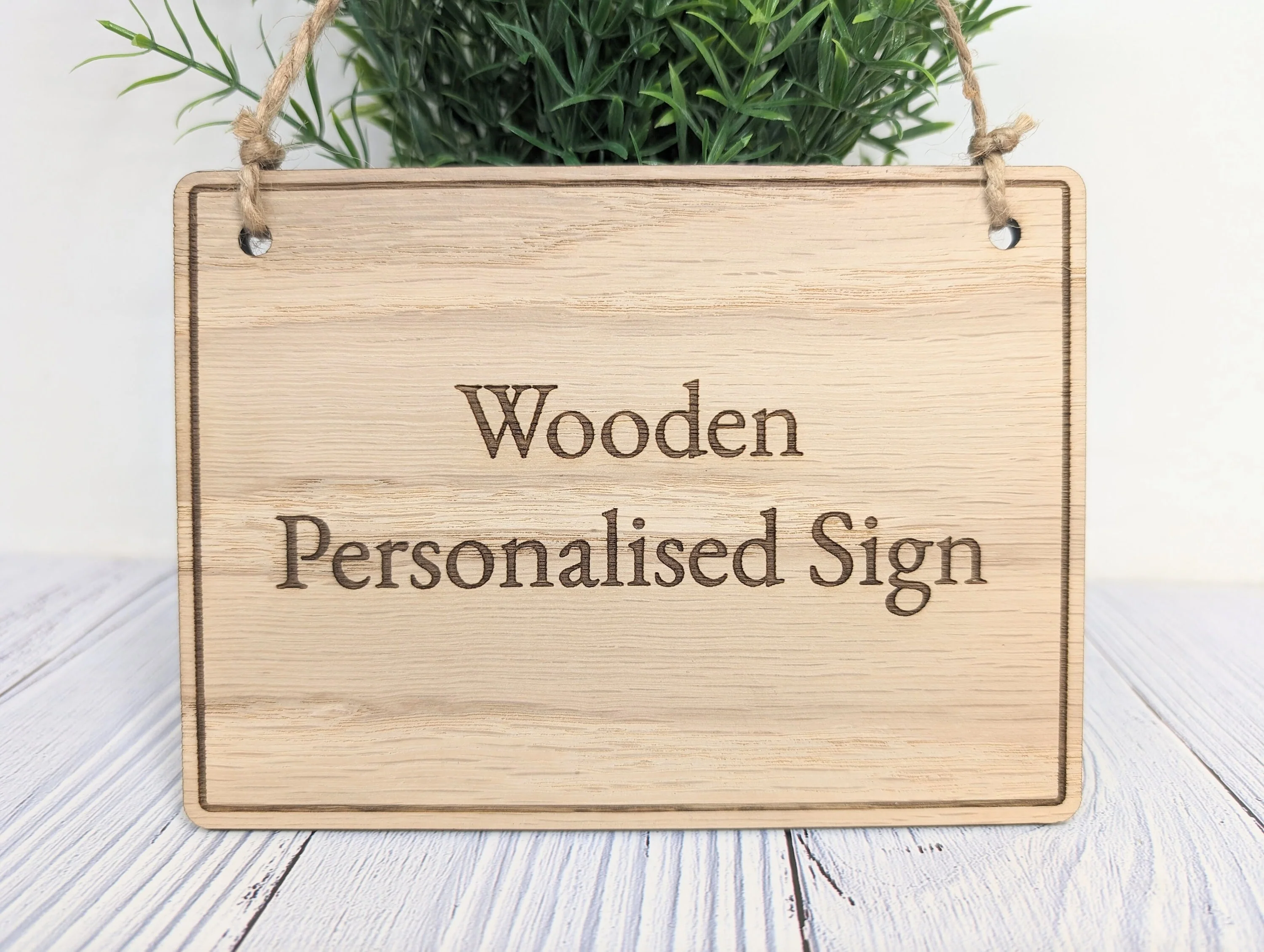 Personalised Wooden Hanging Sign with Border - Image 8