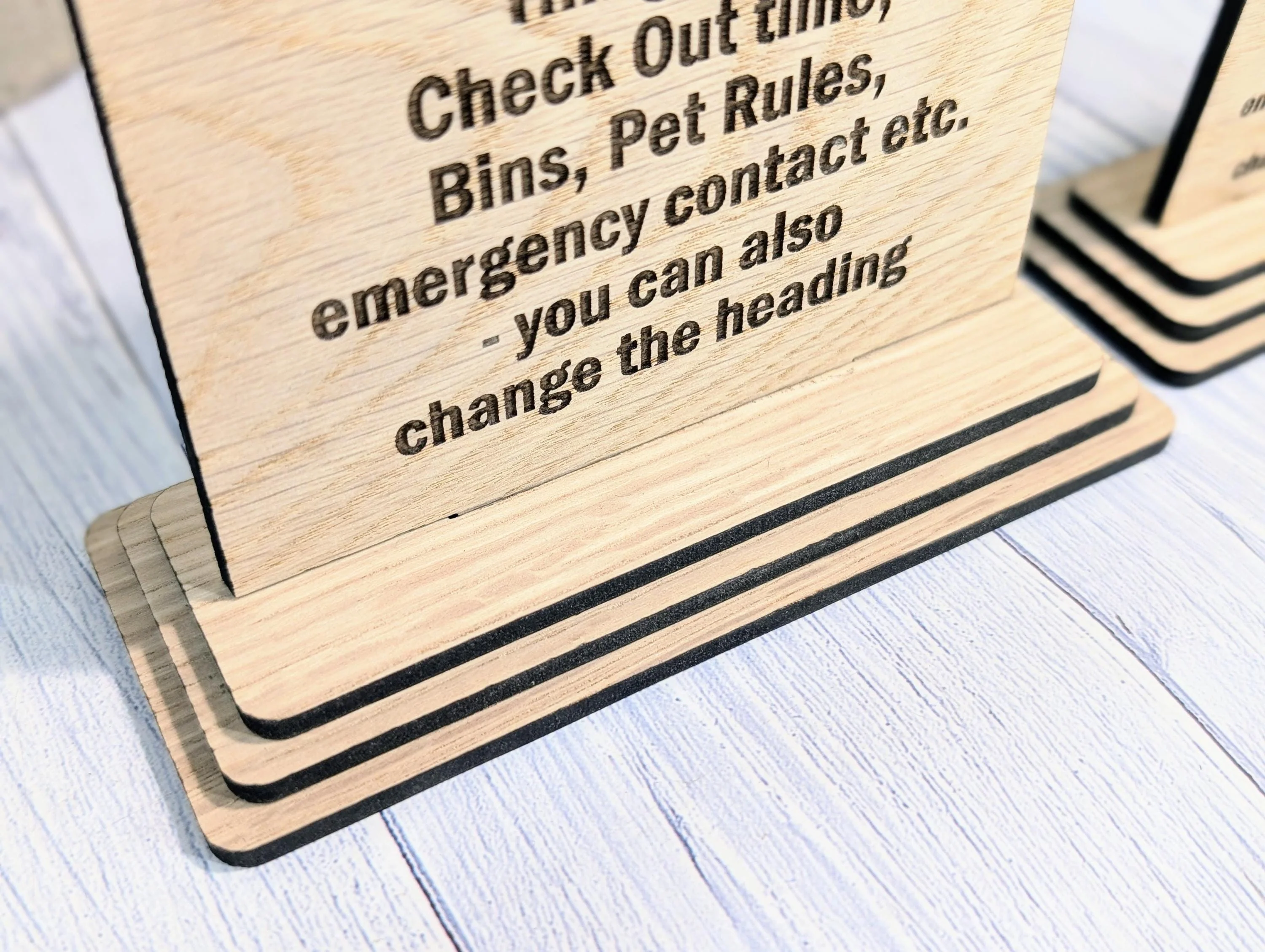 Personalised Wooden Home Information Sign – Perfect for Rental Properties, Holiday Homes, B&Bs | Wood Table Signage | Custom, Two Sizes - Image 3