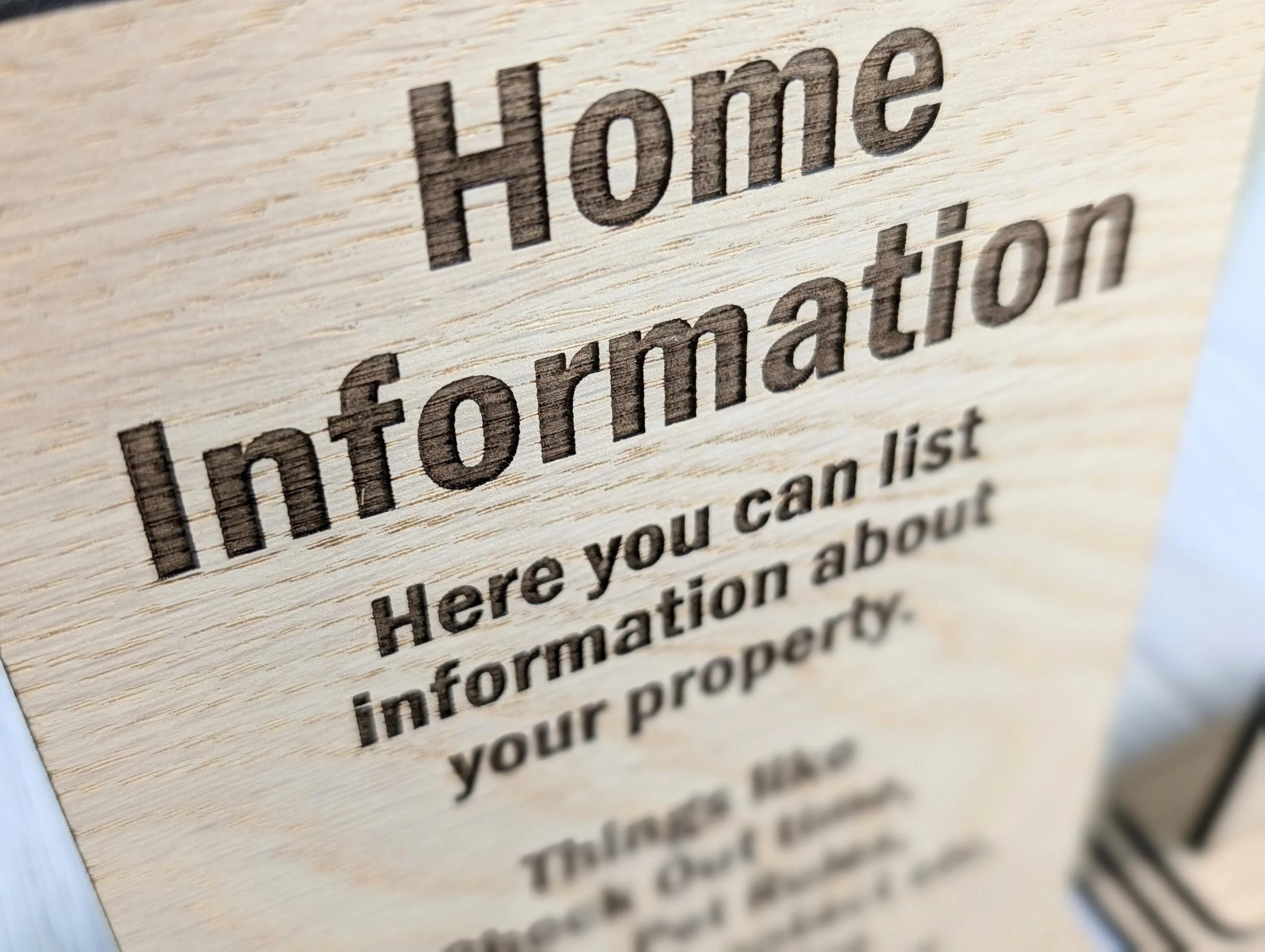 Personalised Wooden Home Information Sign – Perfect for Rental Properties, Holiday Homes, B&Bs | Wood Table Signage | Custom, Two Sizes - Image 4