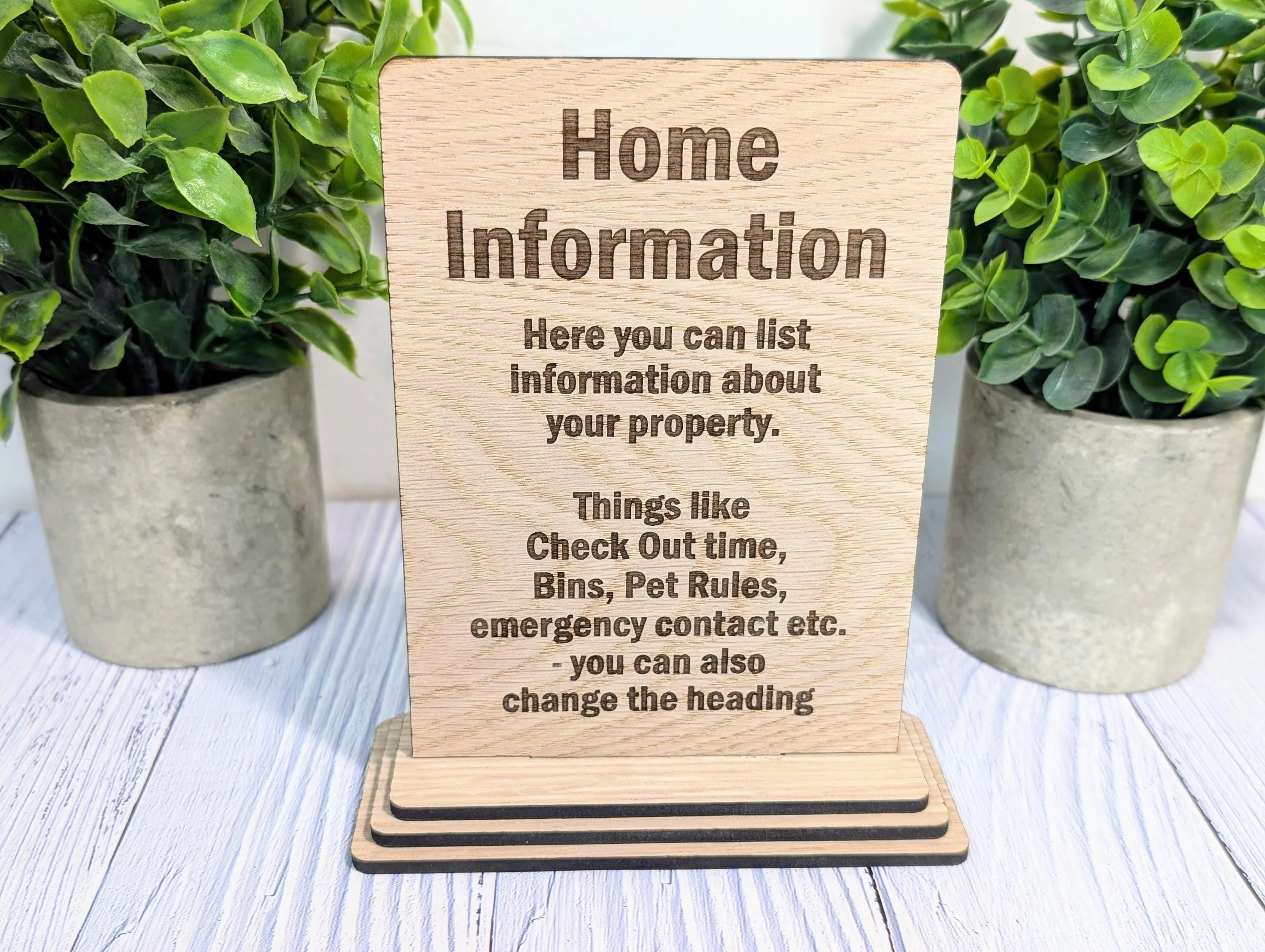 Personalised Wooden Home Information Sign – Perfect for Rental Properties, Holiday Homes, B&Bs | Wood Table Signage | Custom, Two Sizes - Image 7