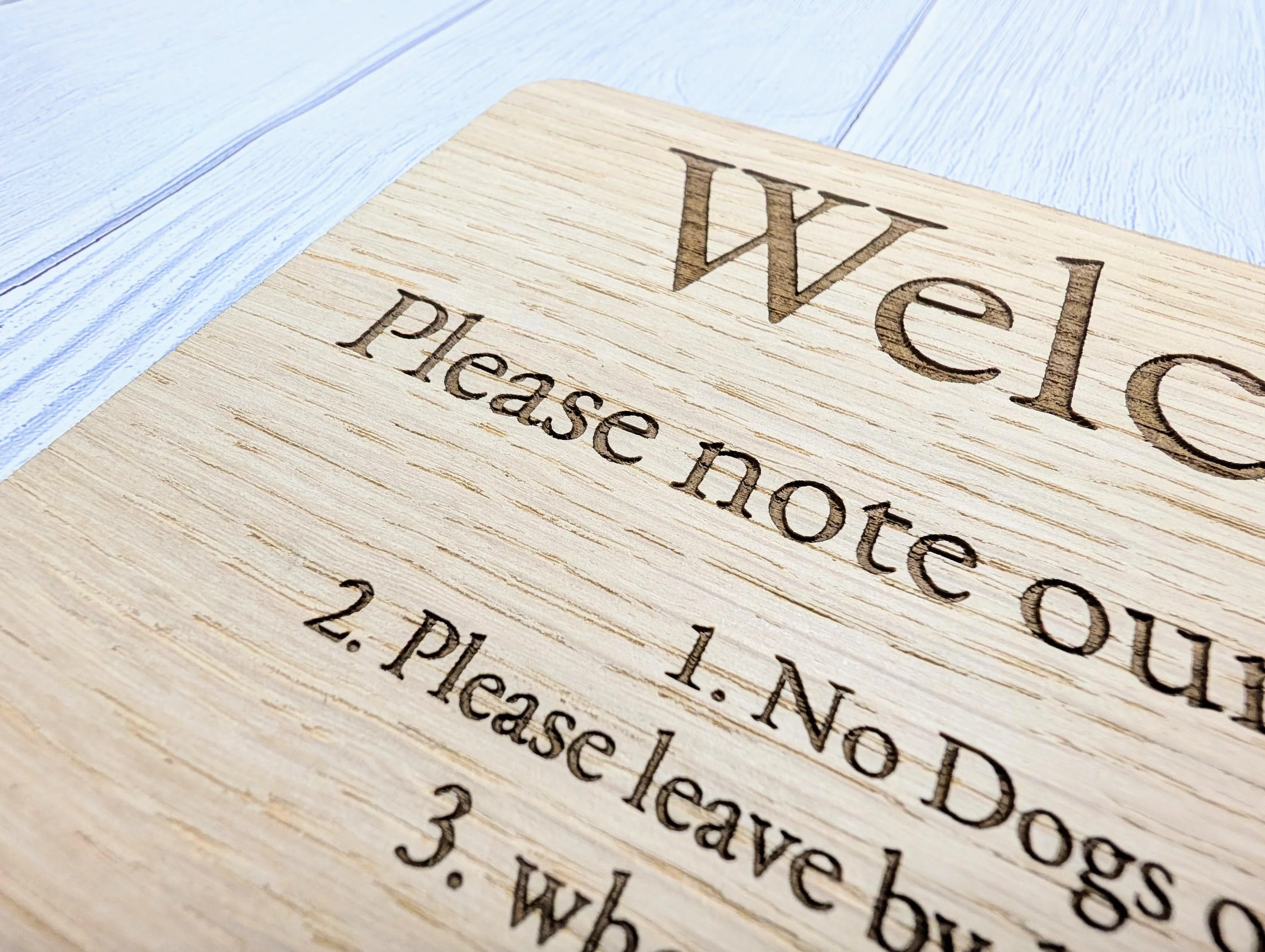 Personalised Wooden House Rules Sign – Custom Sustainable Oak Freestanding Airbnb & Guest House Welcome Notice - Optional Stand - Image 7