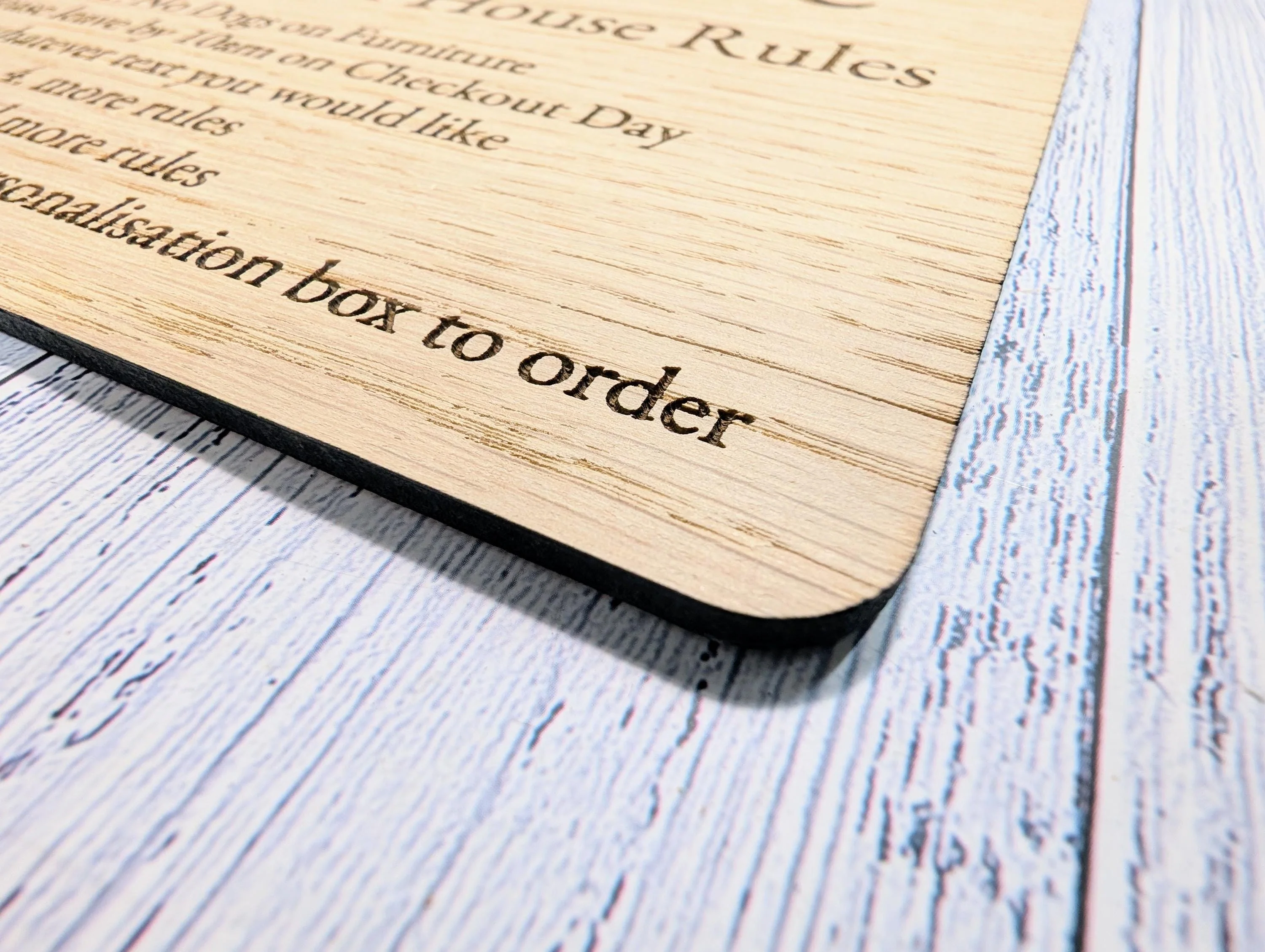 Personalised Wooden House Rules Sign – Custom Sustainable Oak Freestanding Airbnb & Guest House Welcome Notice - Optional Stand - Image 9