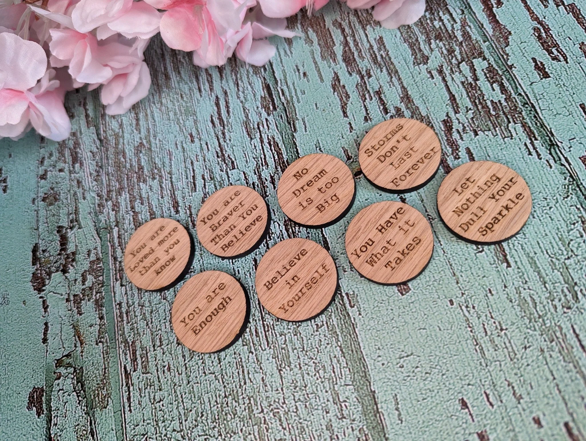 Personalised Wooden Hug Tokens - Oak Kindness Gifts - Gift for Friends - Wooden Tokens - Custom Engraved - Confidence Coins - Image 7
