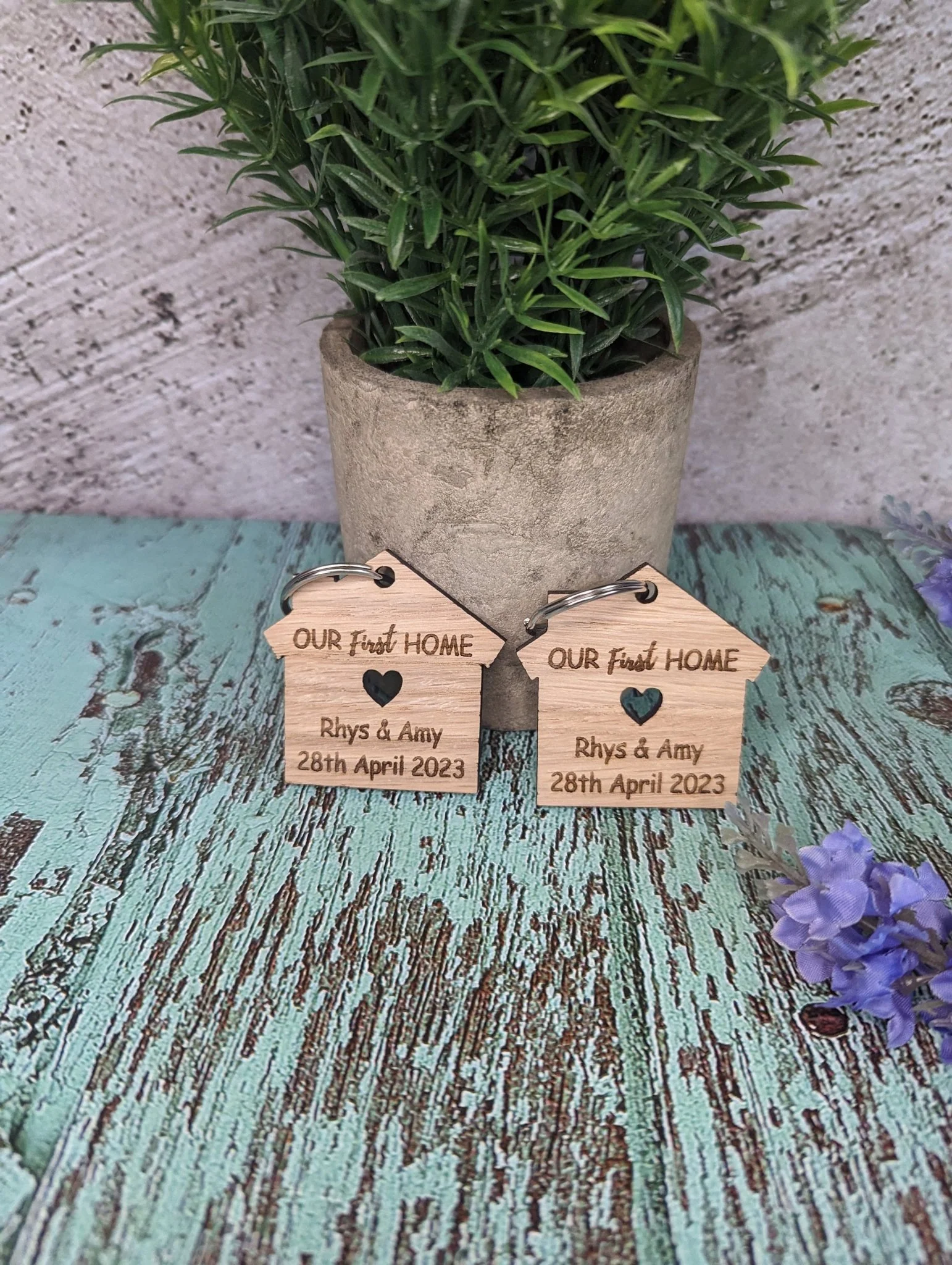 Personalised Wooden Keyrings for New Home Owners | Customisable 'Our New Home' Gift - Image 5