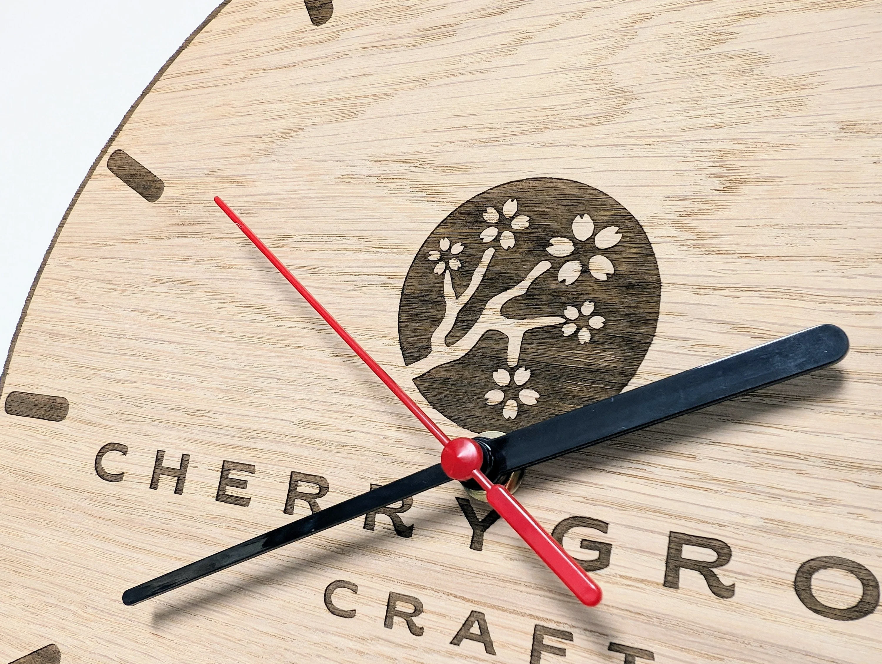Personalised Wooden Logo Wall Clock - Custom Engraved Branded Timepiece - Eco-Friendly Oak Veneer - Sustainable Packaging - 30cm - Image 3