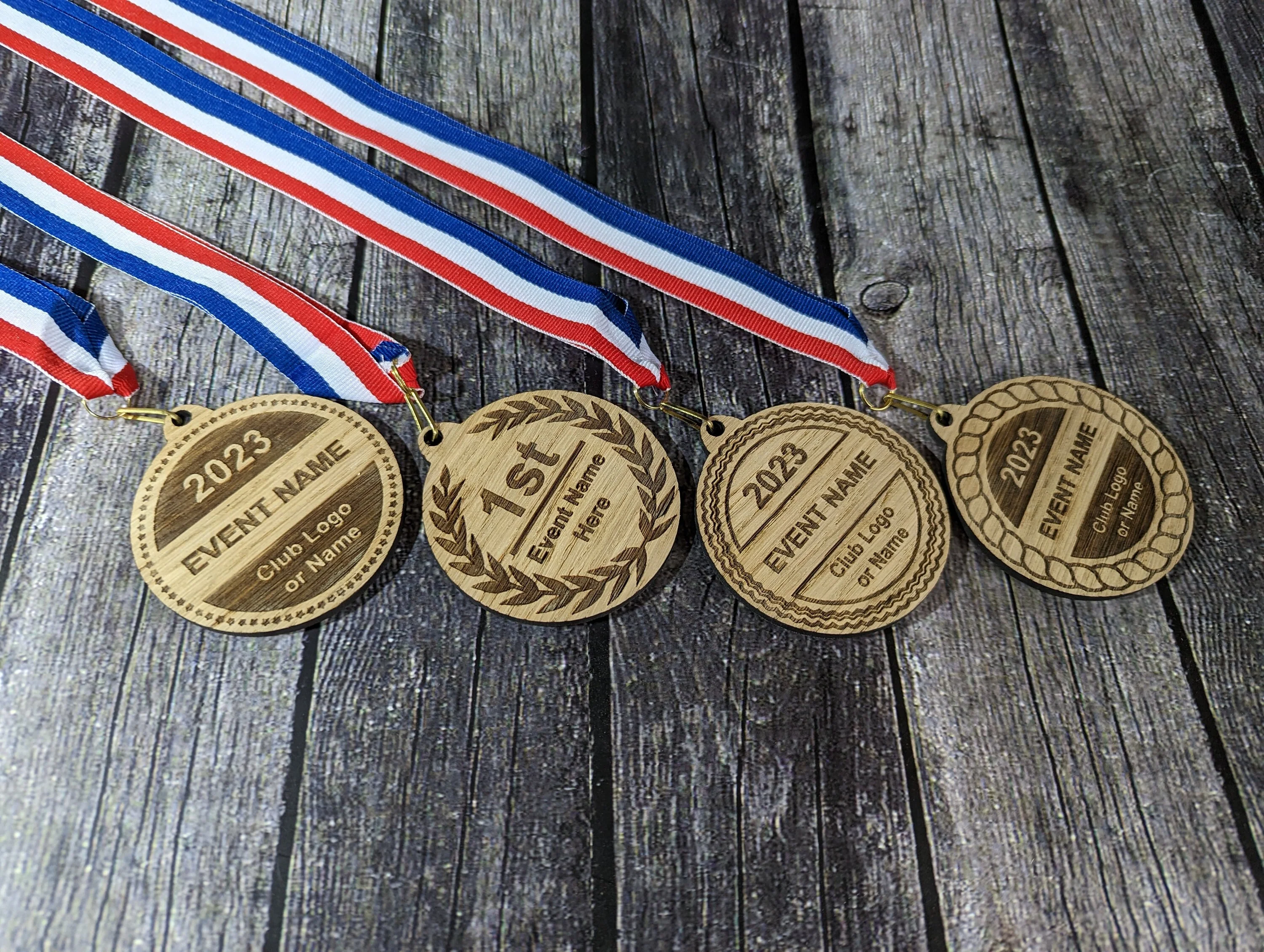 Personalised Wooden Medals, 4 Designs, Sports, Marathon, 5K, Fun Run, Archery, 10k, Bike, Race, Swim, Football, Dance, School, Sailing - Image 7