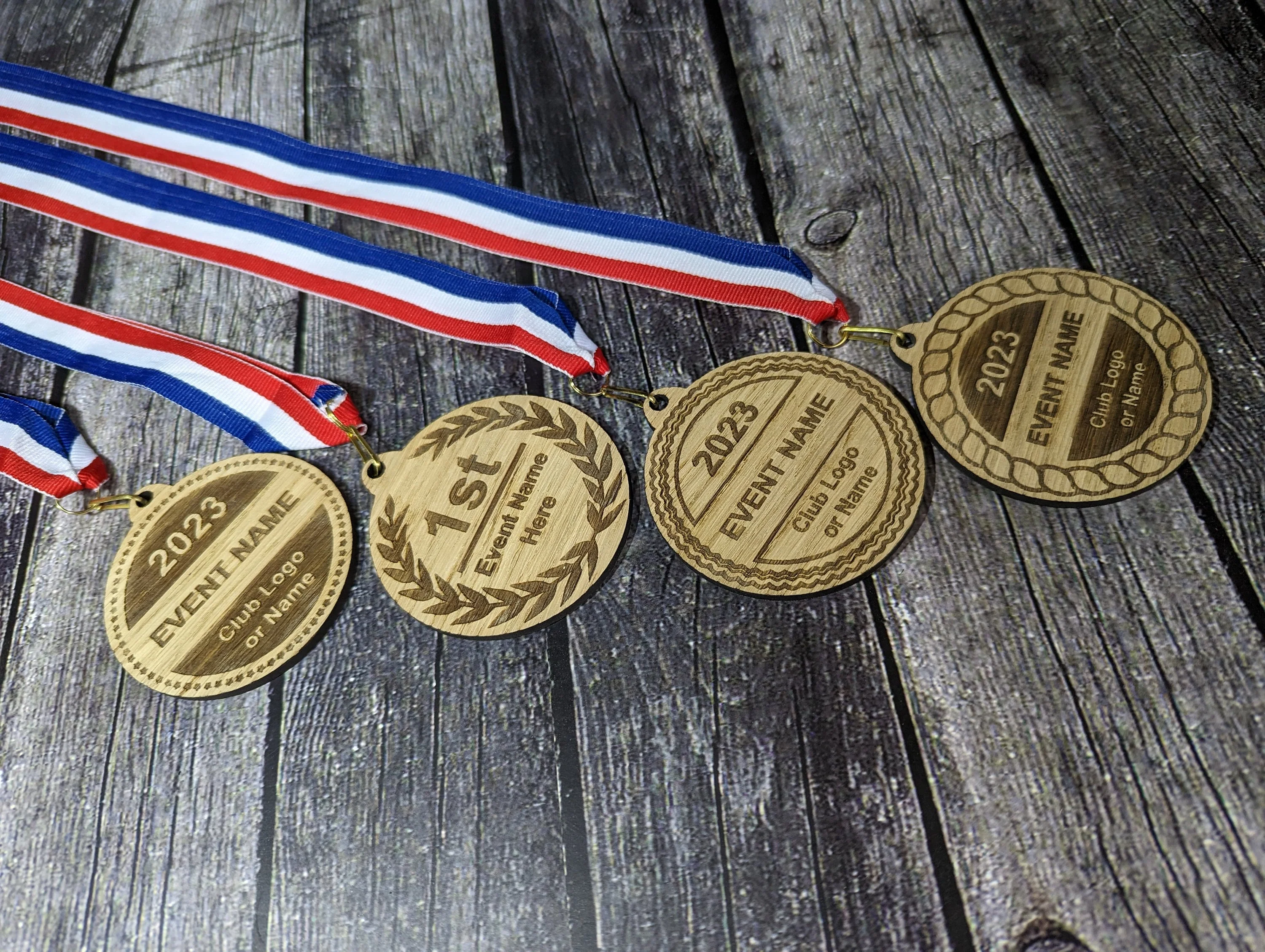 Personalised Wooden Medals, 4 Designs, Sports, Marathon, 5K, Fun Run, Archery, 10k, Bike, Race, Swim, Football, Dance, School, Sailing - Image 9