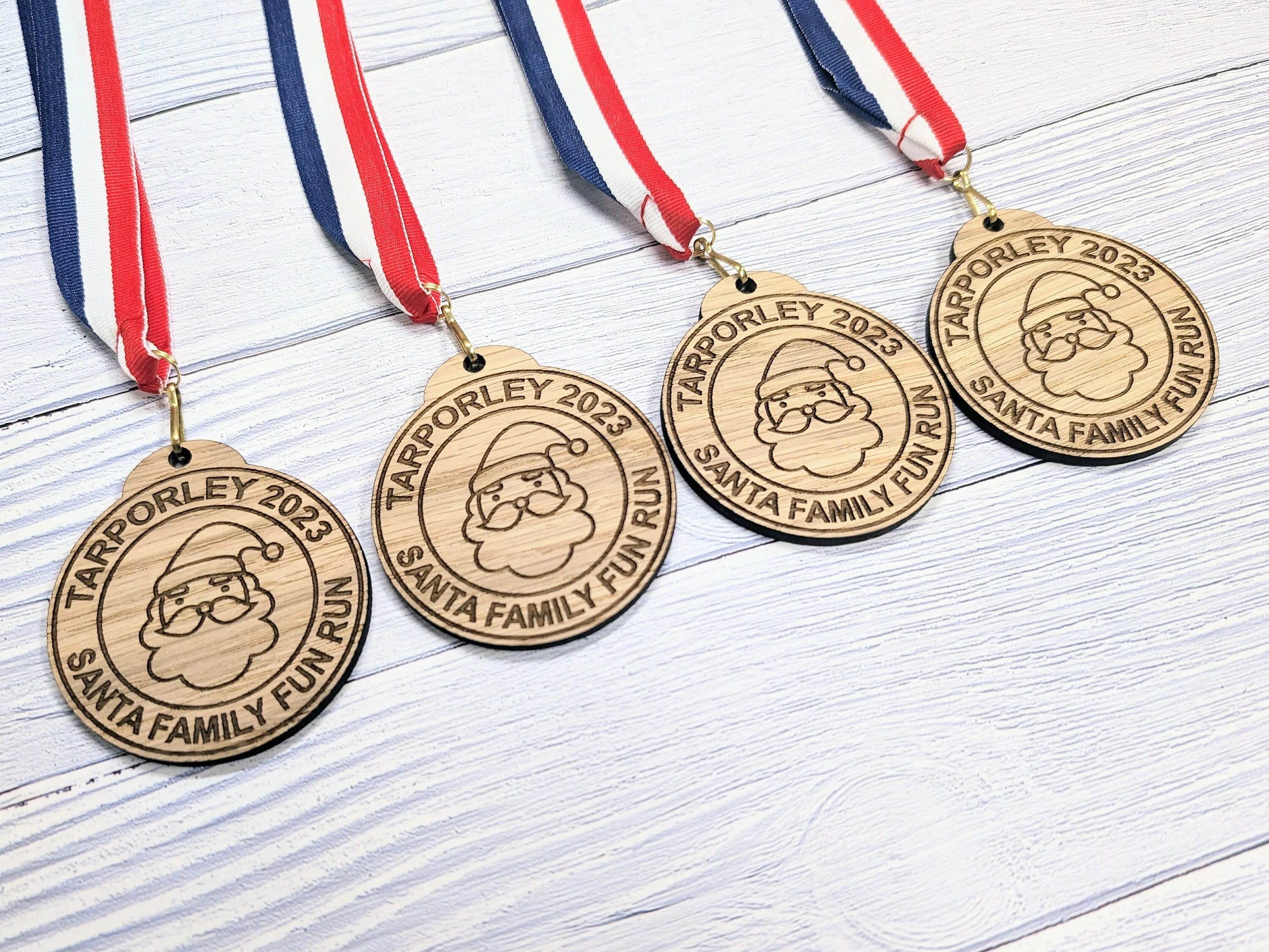 Personalised Wooden Medals for Village Fun Runs & Santa Dashes – Custom Event Awards - Image 2
