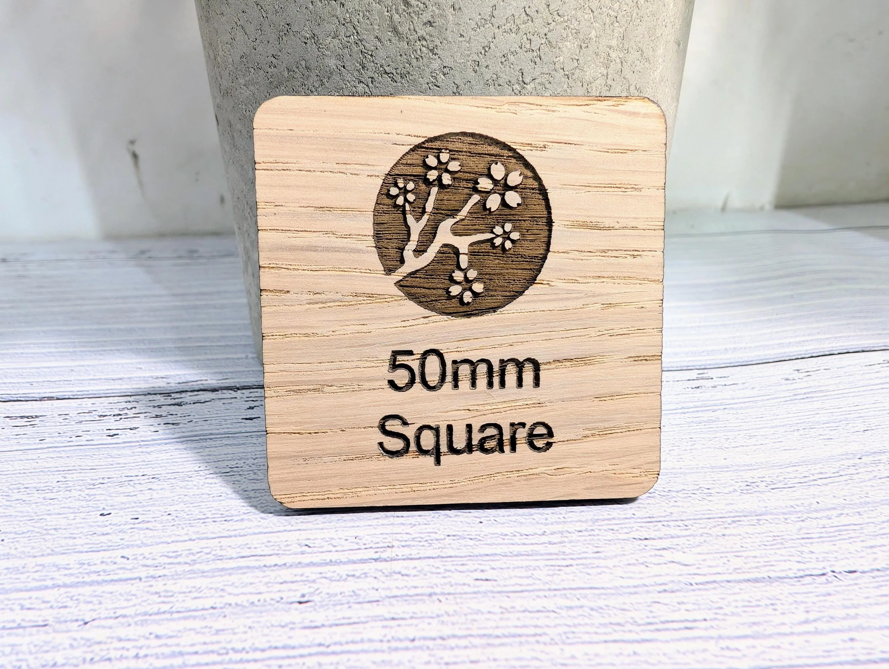 Personalised Wooden Name Badge 50mm x 50mm – Square Shape Oak Veneer with Pin/Clip, Magnet or Pin Only – Eco-Friendly Custom Work ID Tag - Image 7