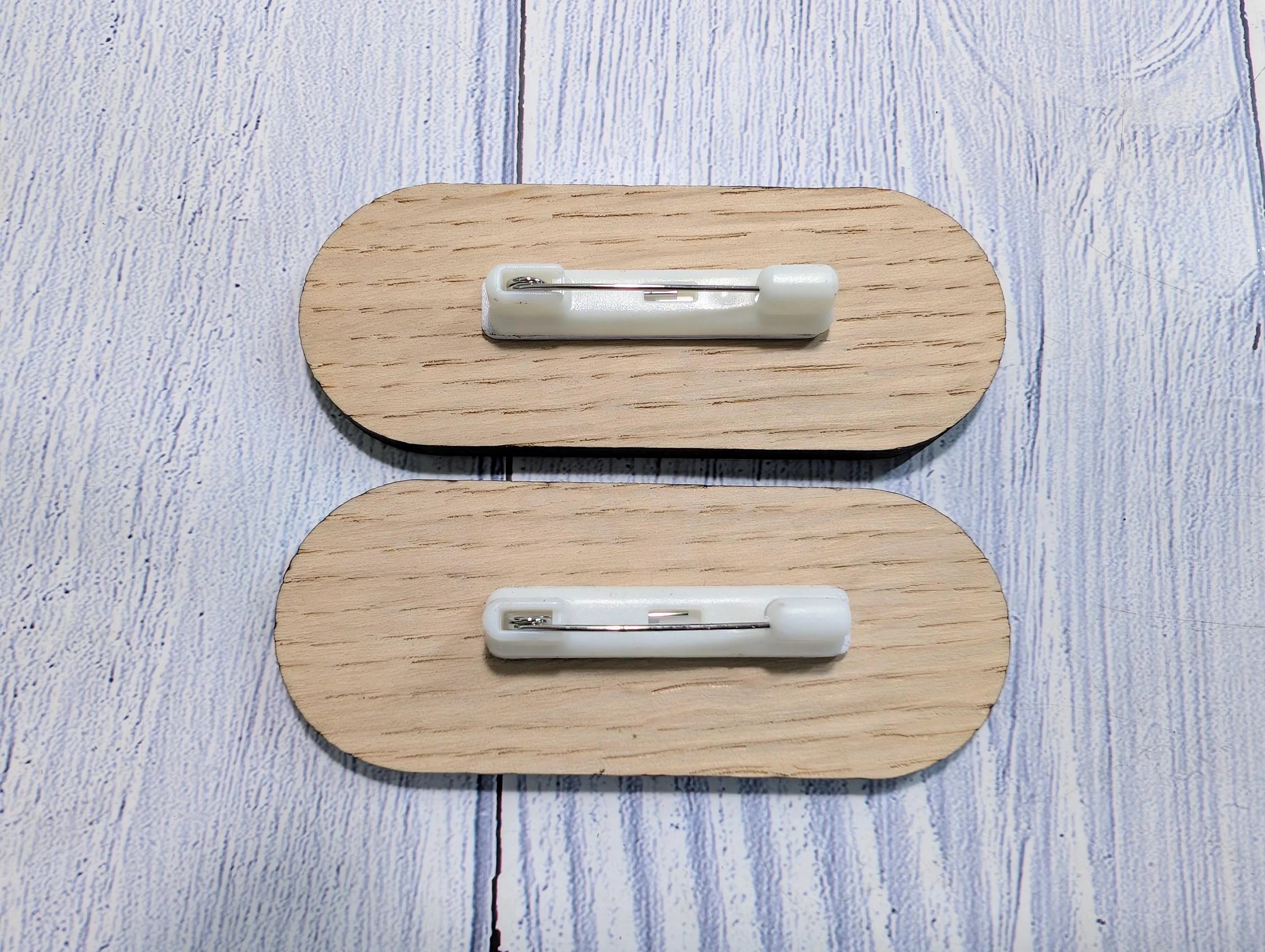 Personalised Wooden Name Badge 75x30mm – Lozenge Shape Oak Veneer with Magnet or Pin – Eco-Friendly Custom Work ID Tag - Image 4