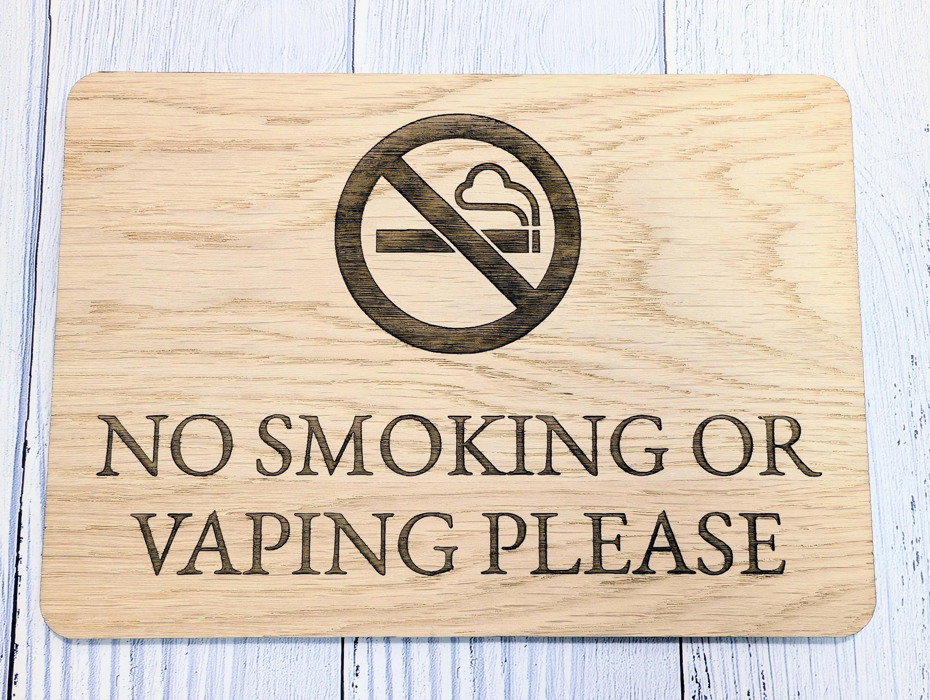 Personalised Wooden No Smoking & Vaping Sign – Freestanding Business and Hospitality Notice, Optional Stand - Image 4