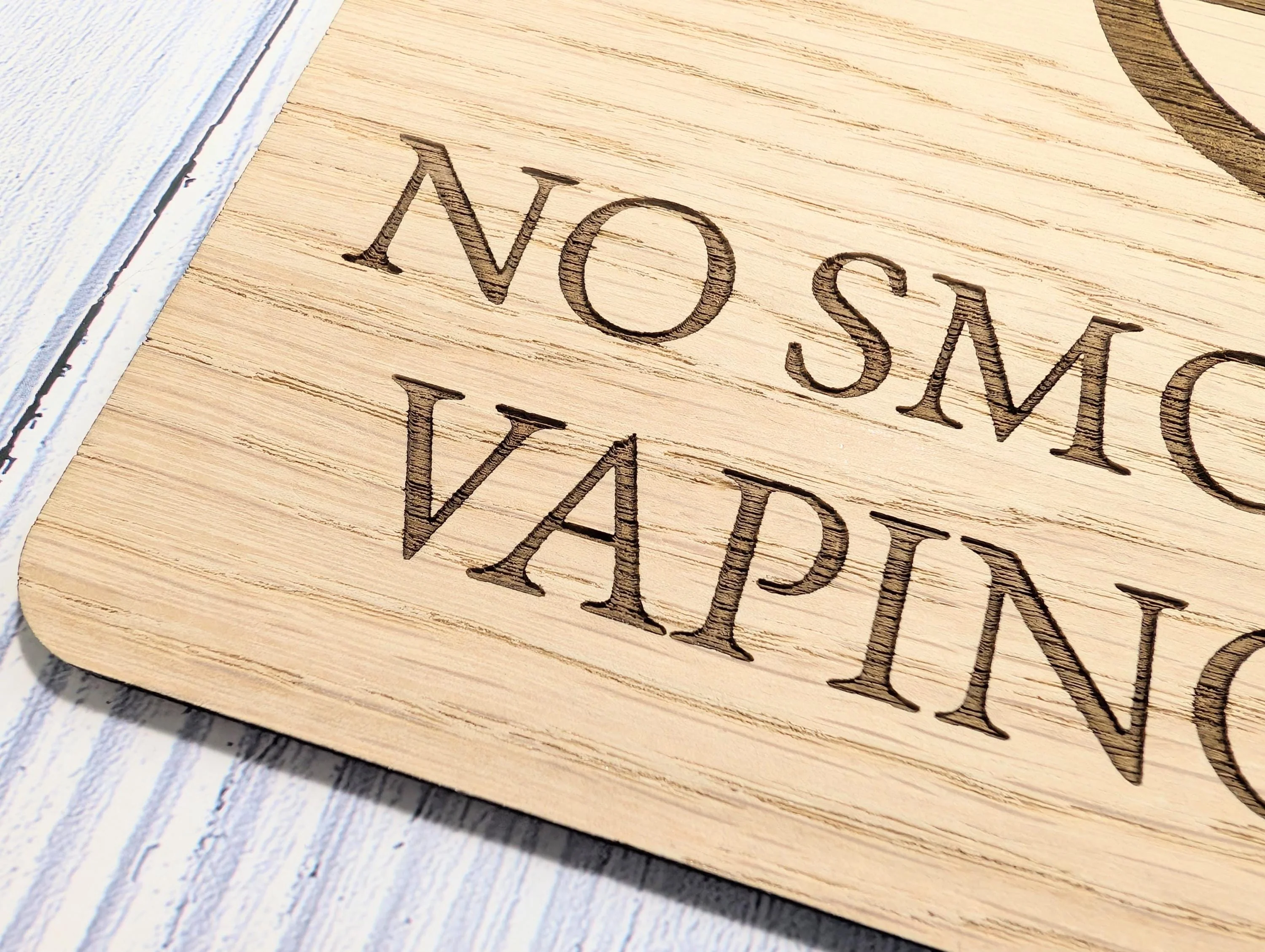 Personalised Wooden No Smoking & Vaping Sign – Freestanding Business and Hospitality Notice, Optional Stand - Image 6