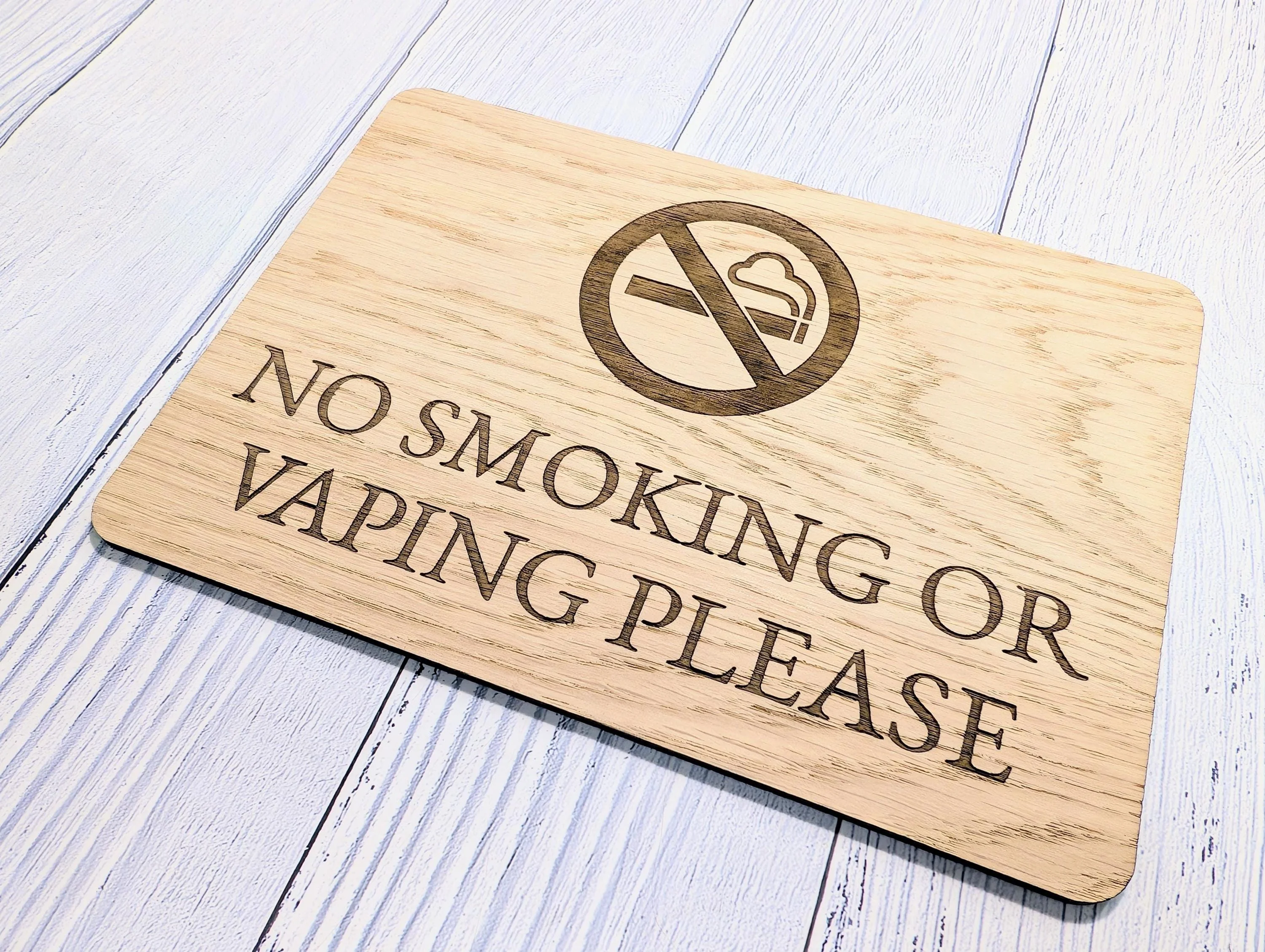 Personalised Wooden No Smoking & Vaping Sign – Freestanding Business and Hospitality Notice, Optional Stand - Image 8