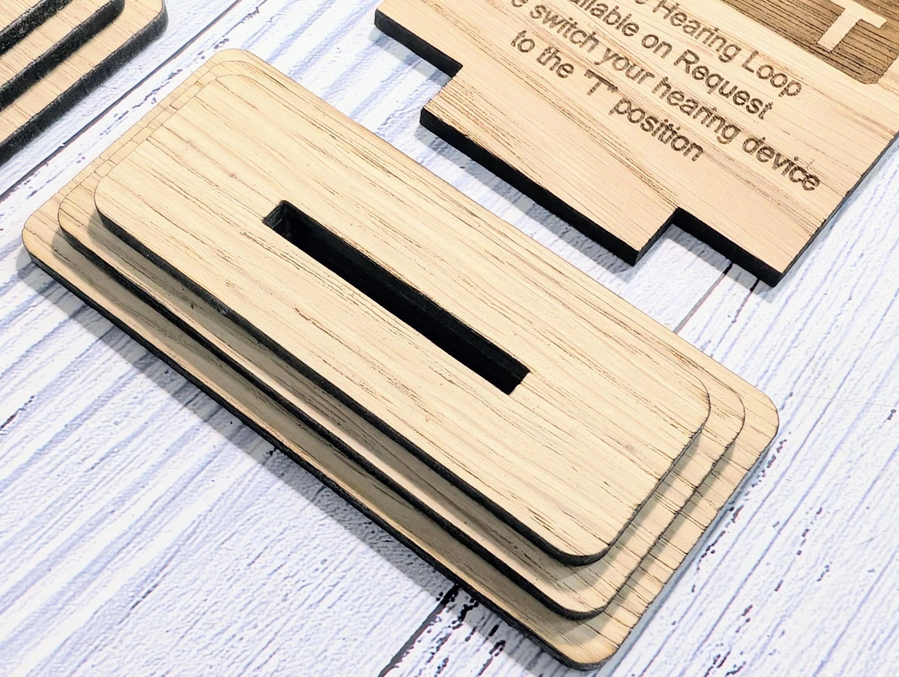 Personalised Wooden Portable Hearing Loop Sign – Freestanding Table Sign for Accessibility, Office, & Public Spaces- Two Sizes - Image 7