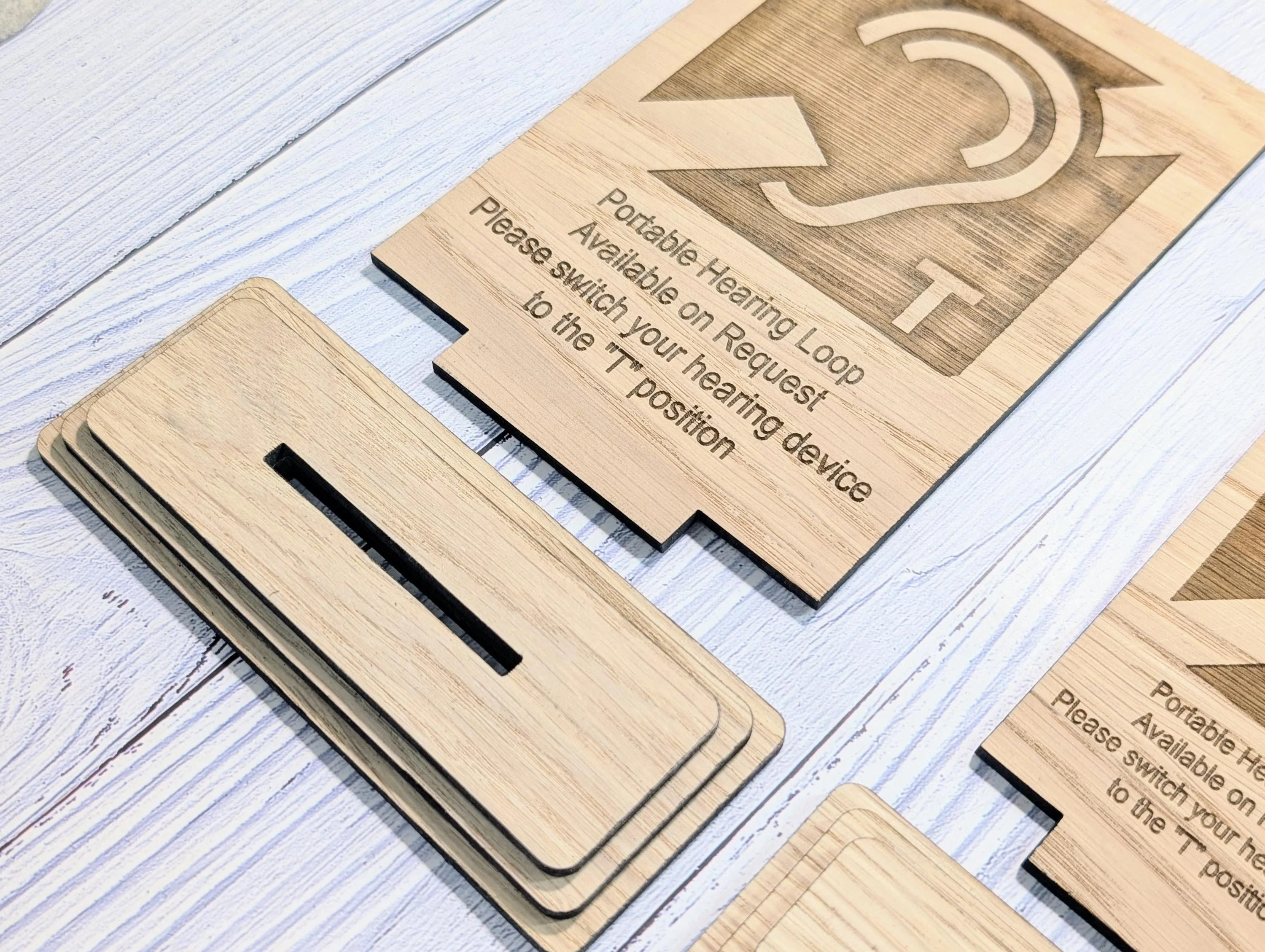 Personalised Wooden Portable Hearing Loop Sign – Freestanding Table Sign for Accessibility, Office, & Public Spaces- Two Sizes - Image 9
