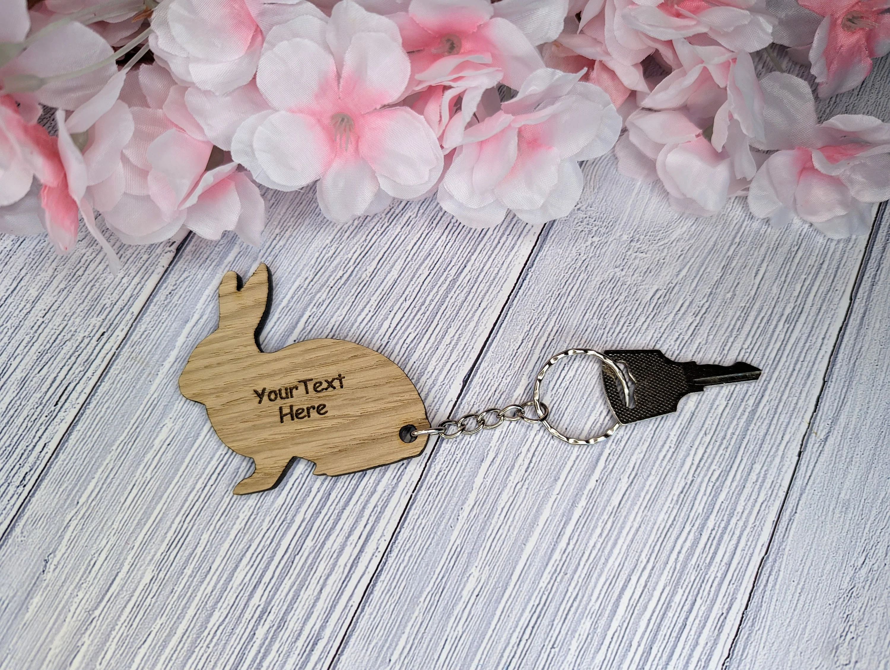Personalised Wooden Rabbit Keyring | Teacher Gift | School Children Gifts | Personalised Keyrings For Pupils | Gifts From Teacher | Oak - Image 4
