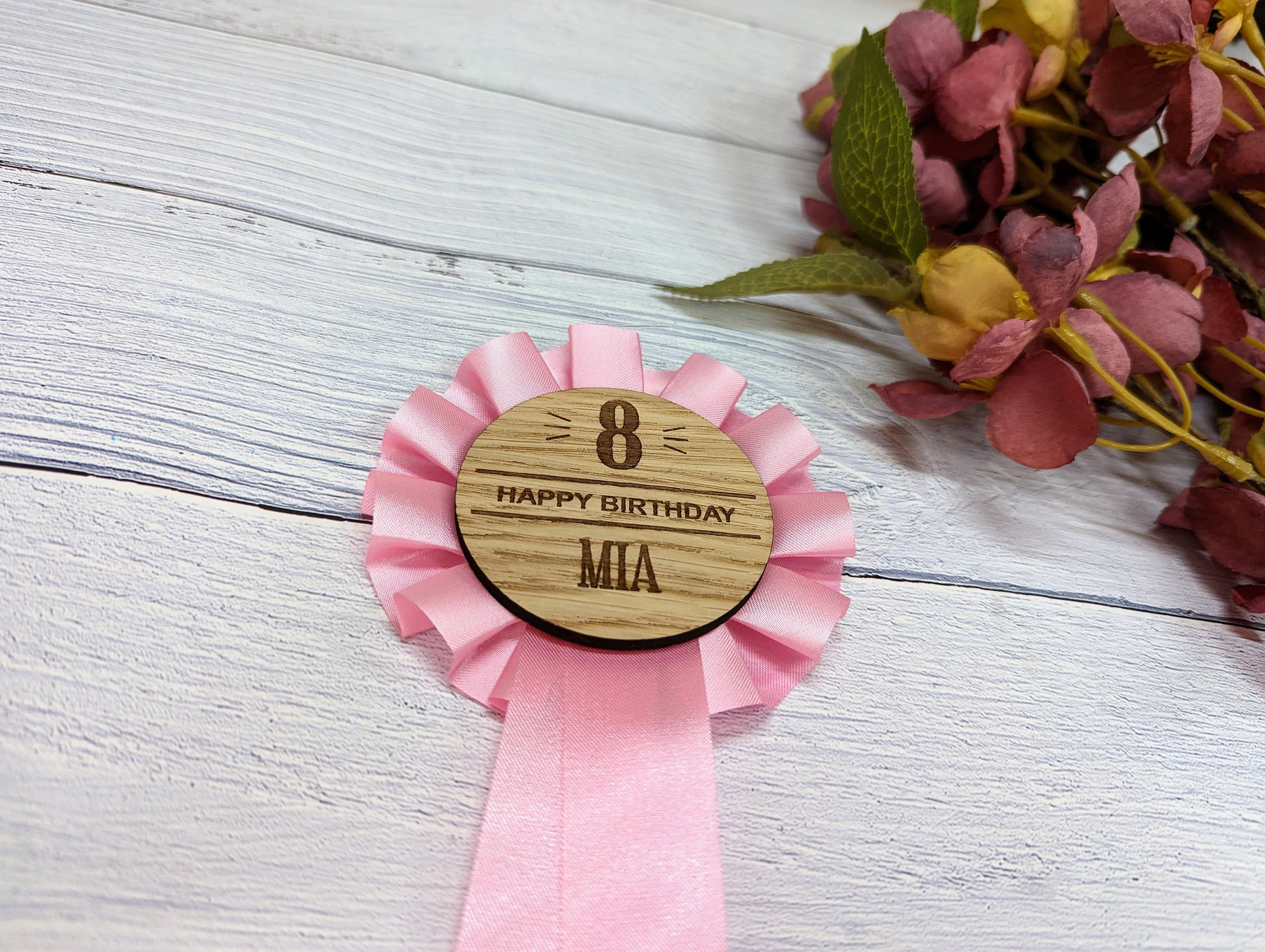 Personalised Wooden Rosette for Any Birthday - Custom Name & Age - Unique Birthday Keepsake - Eco-Friendly - Image 7