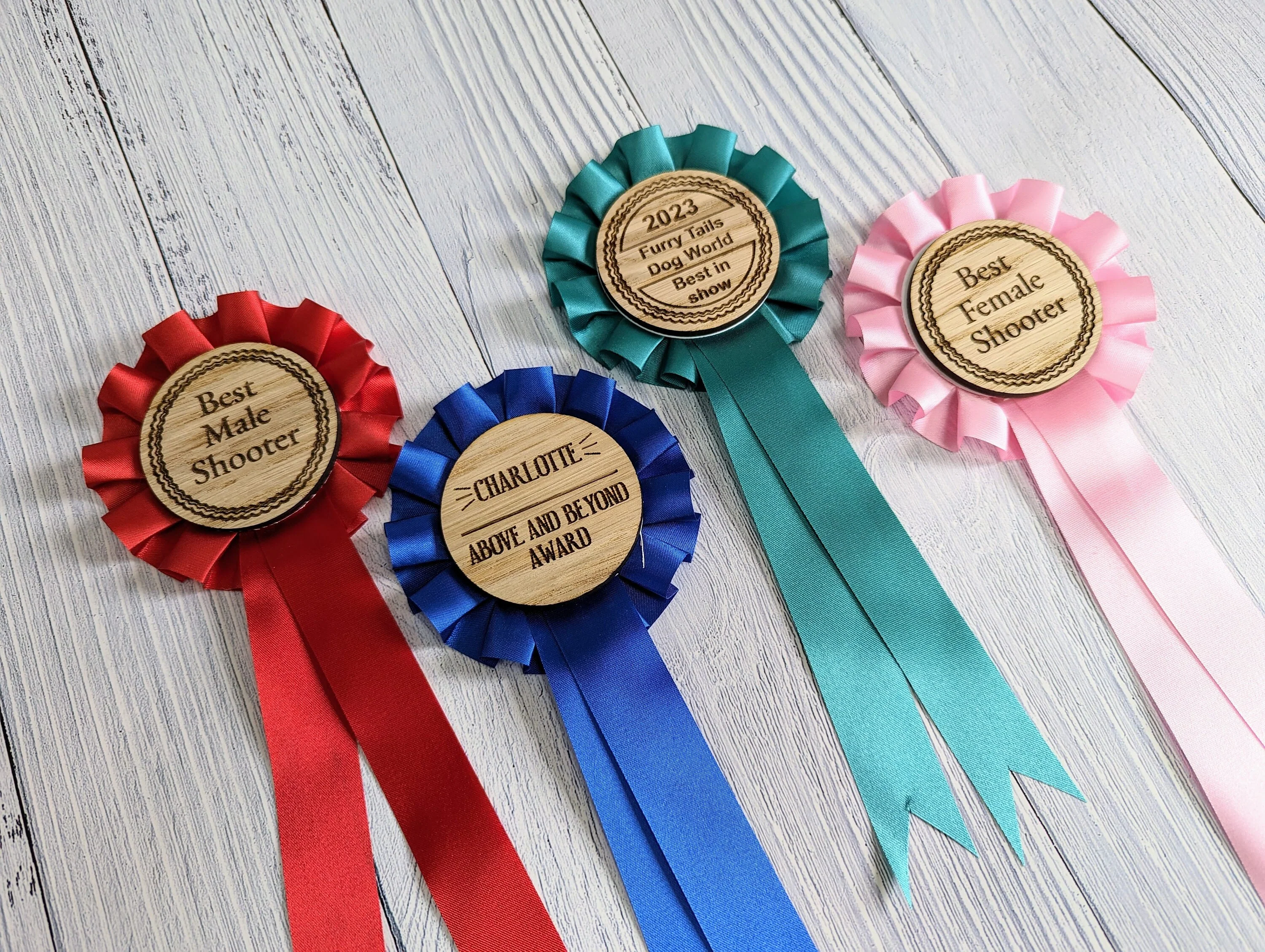 Personalised Wooden Rosette's | Free Design Service | Rosettes in 4 Colours - Image 10