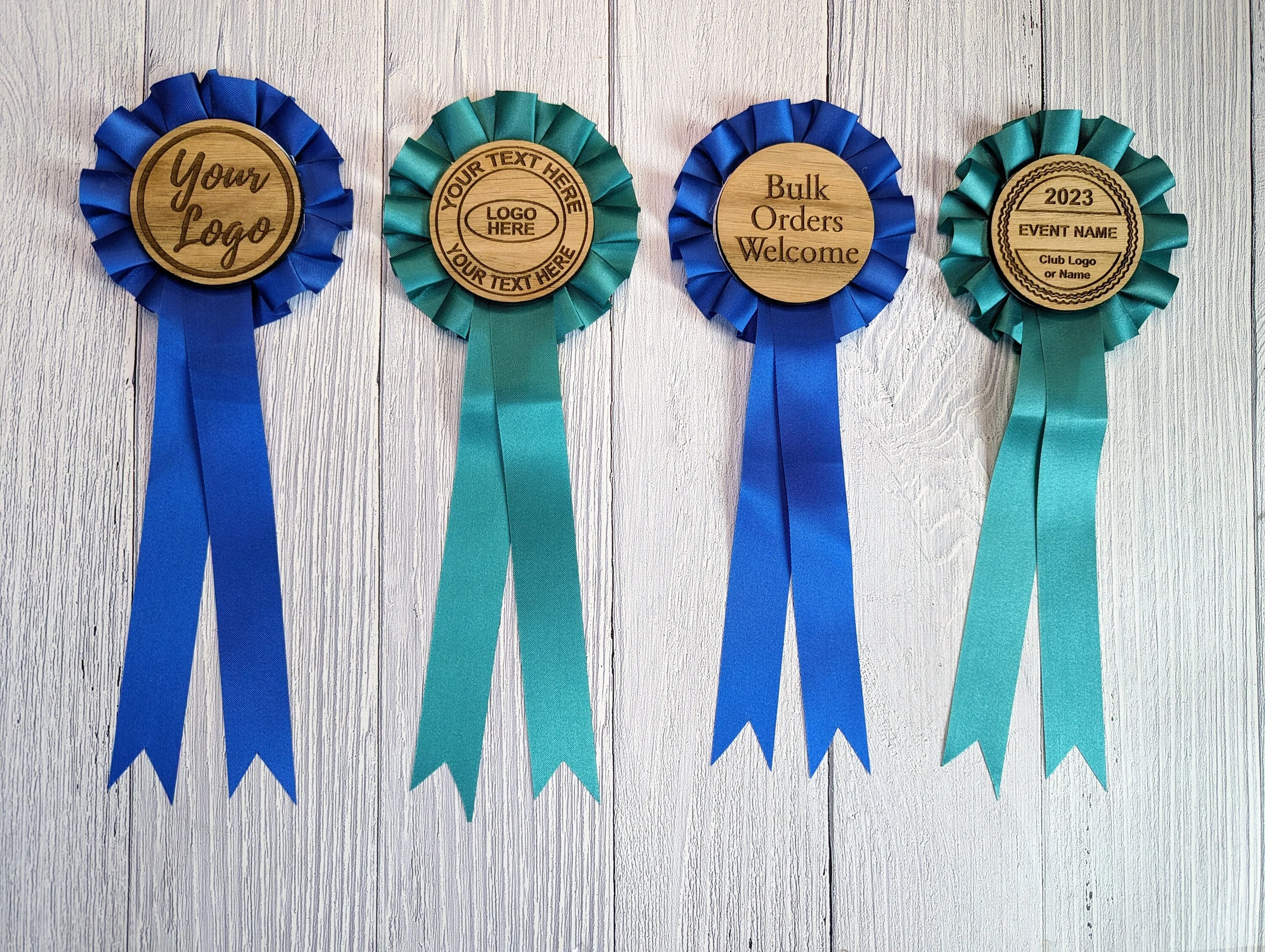 Personalised Wooden Rosette's | Free Design Service | Rosettes in 4 Colours - Image 3