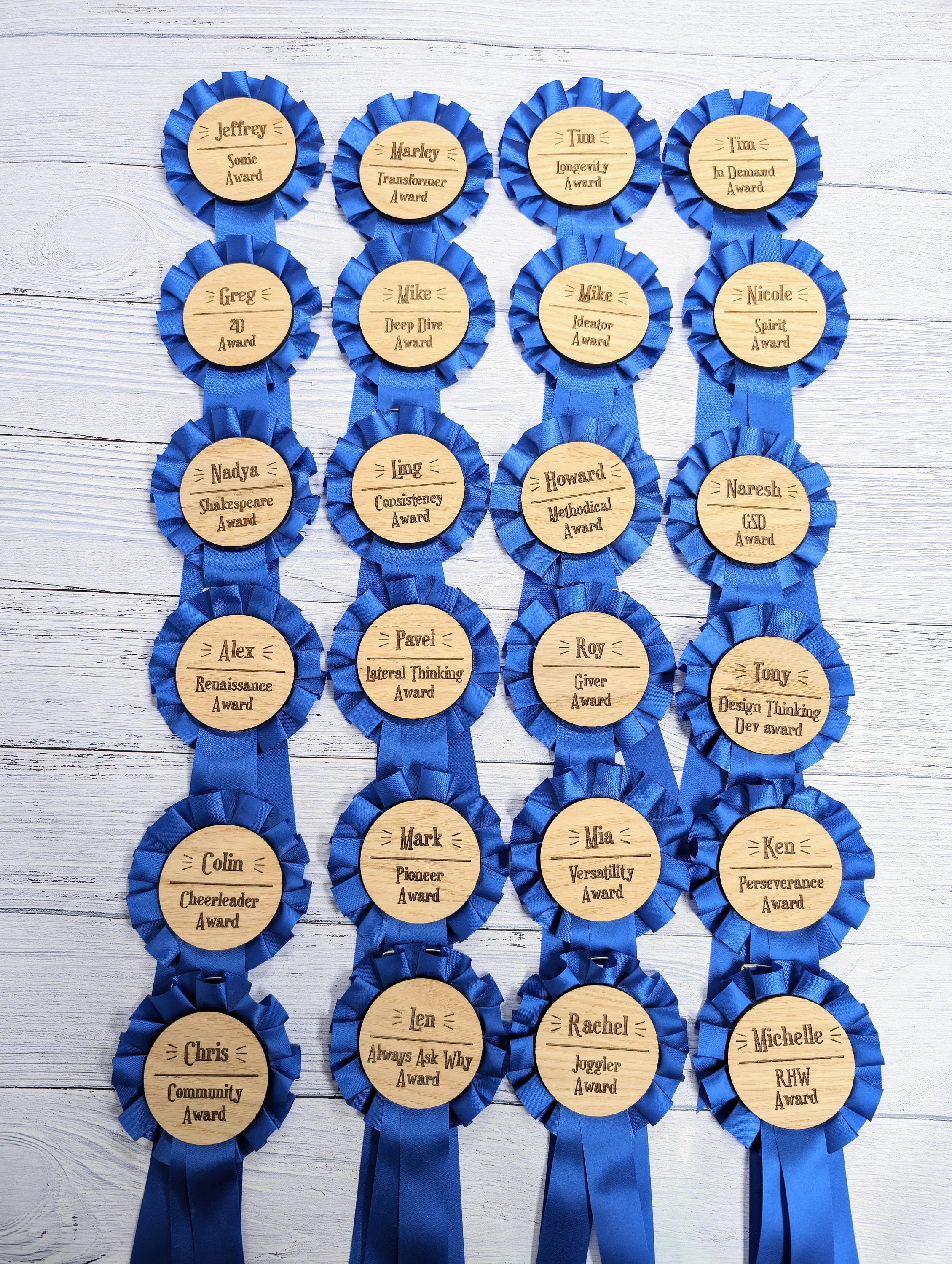 Personalised Wooden Sales Awards Rosette - Celebrate Sales Excellence! | Customised Oak Rosettes in 4 Colours | Award Ribbon - Image 7