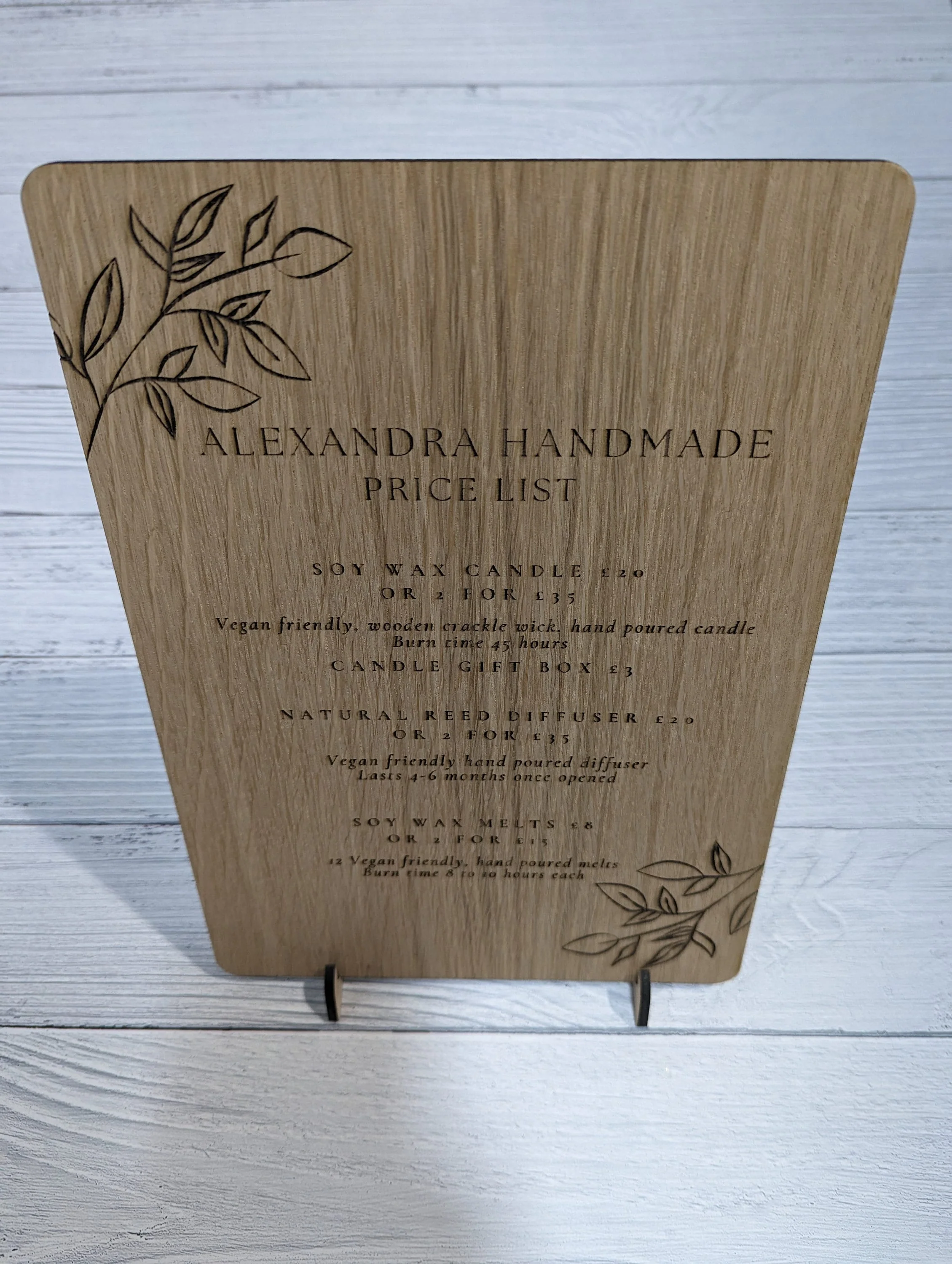 Personalised Wooden Sign with Optional Stand, Freestanding Sign, Oak - Image 9