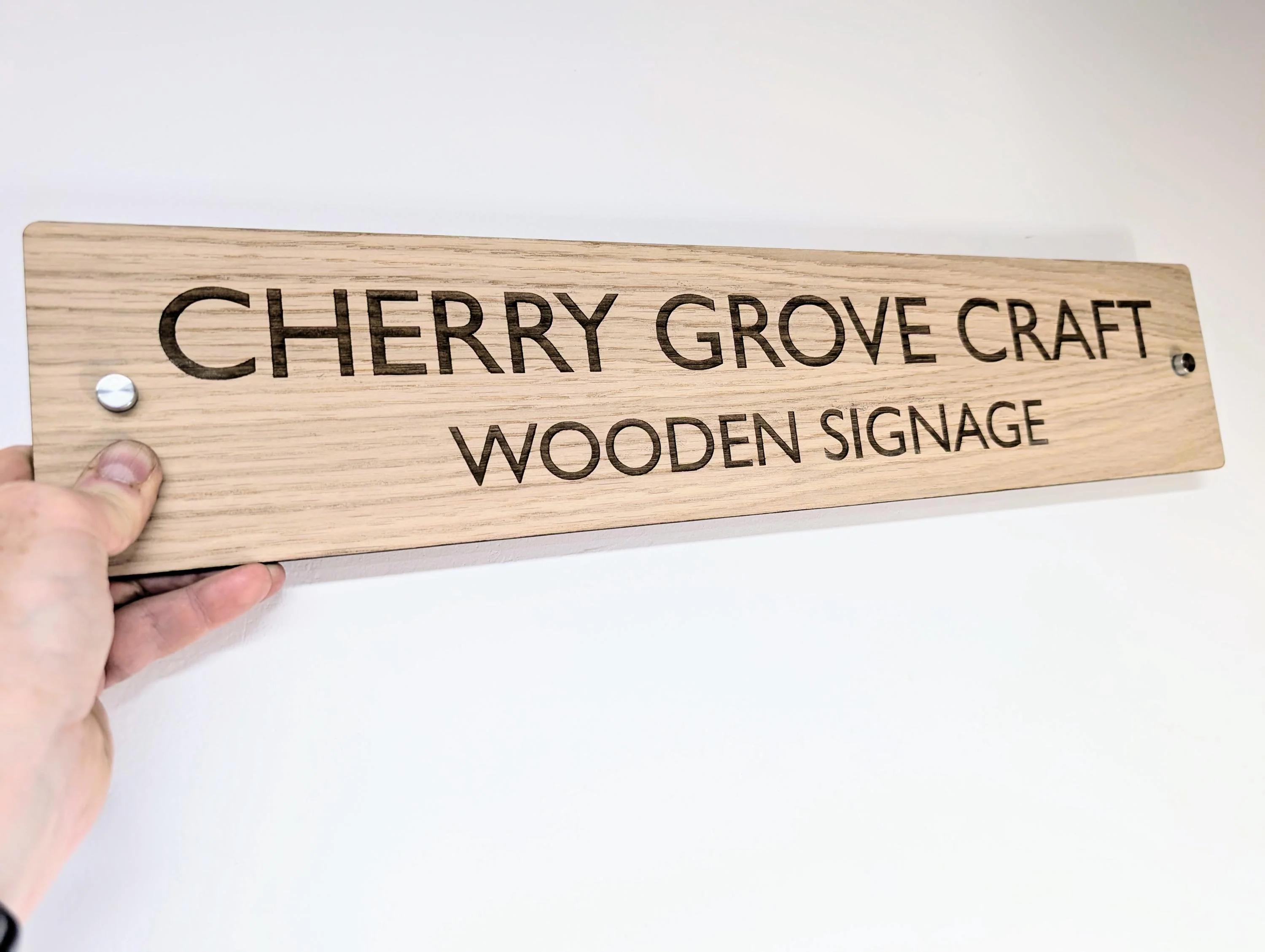 Personalised Wooden Sign with Stainless Steel Standoffs – Reception Areas, Hotels, Offices & More | Signage for Doors or Walls | 4 Sizes - Image 4