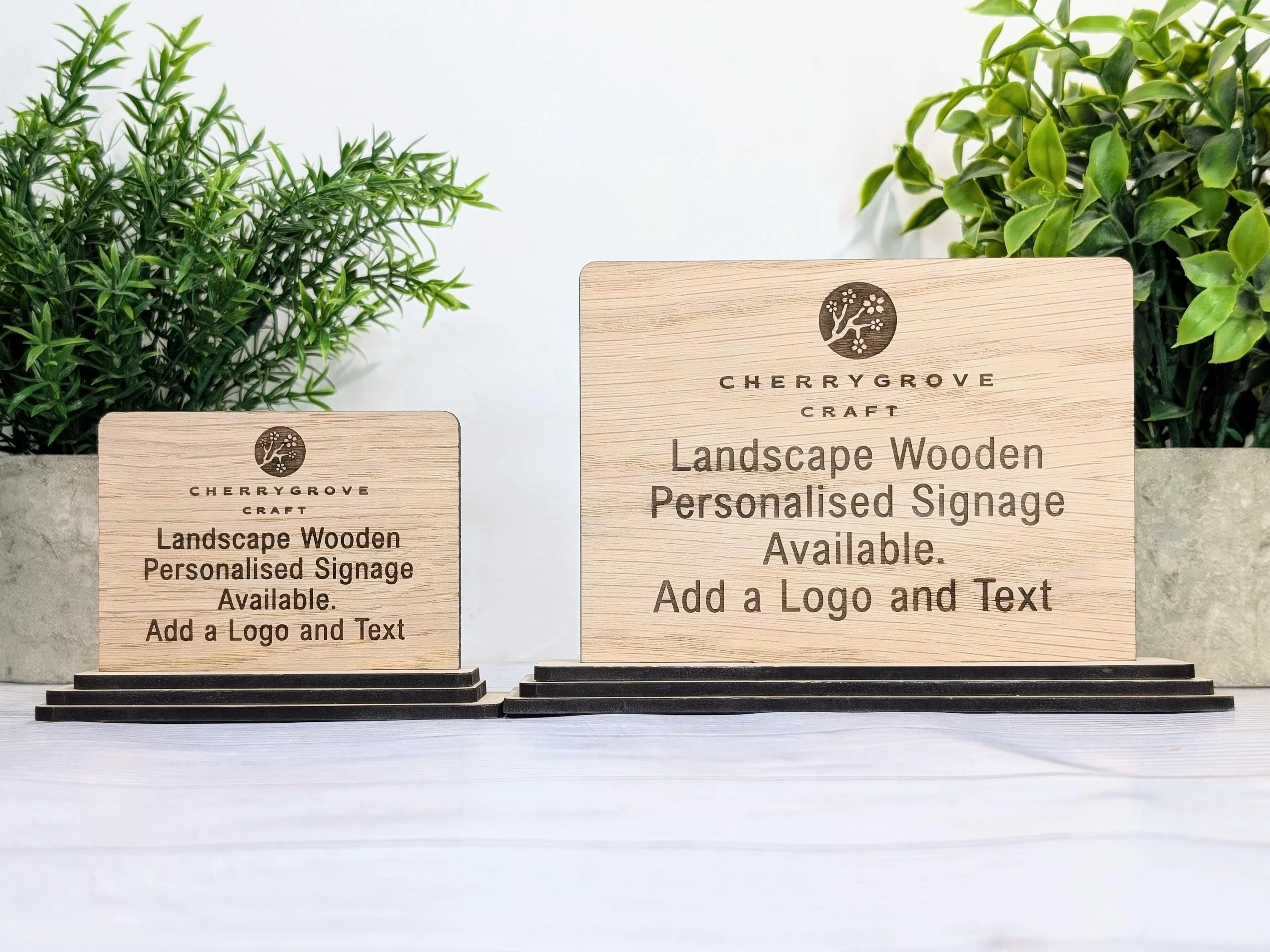 Personalised Wooden Table Signs - Custom Text, Logo, Freestanding, Removable Base, Two Sizes, Conference, Wedding, Retail, AirBnB Signage - Image 4