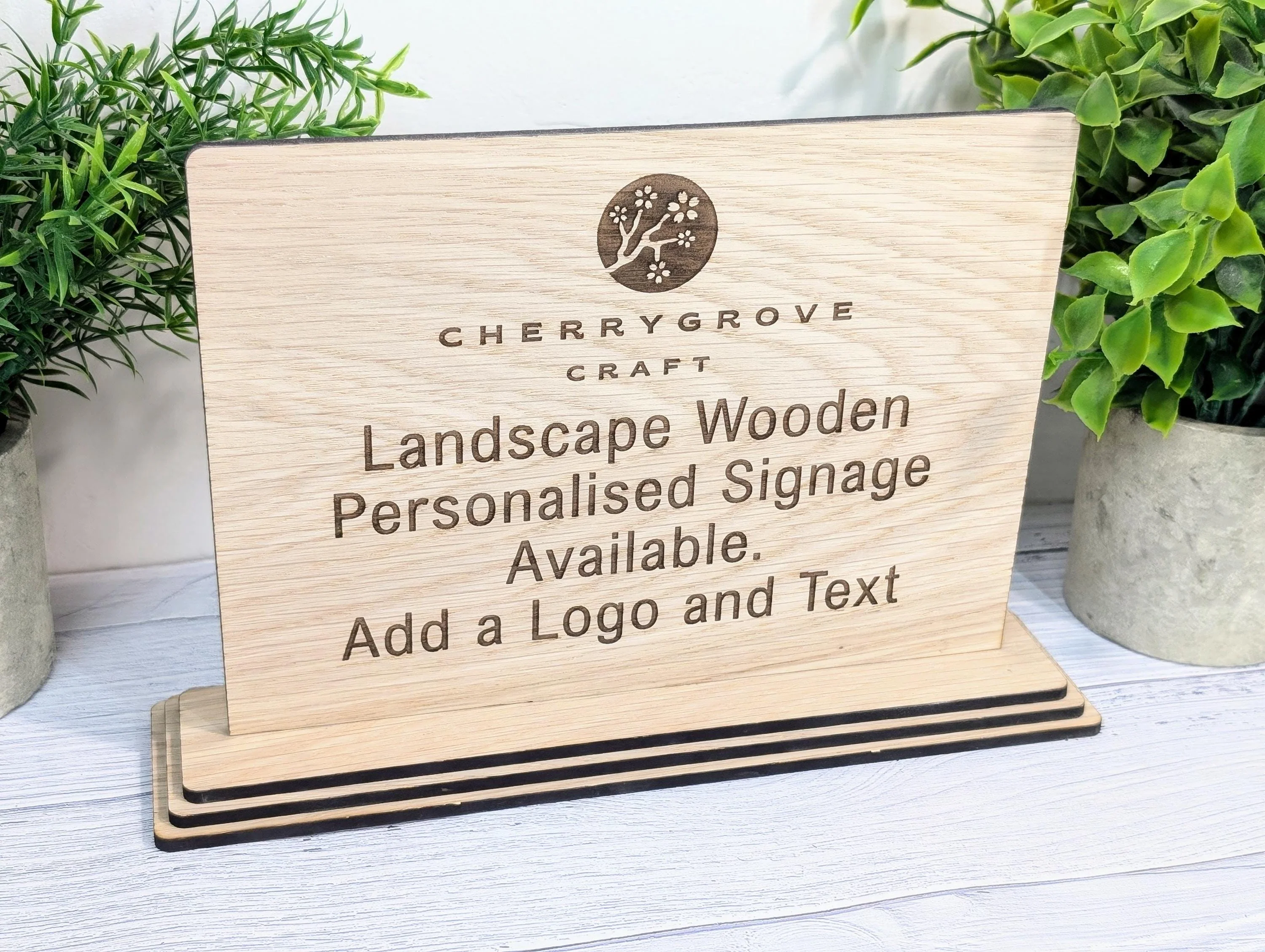 Personalised Wooden Table Signs XL - Custom Text, Logo, Freestanding, Removable Base, Two Sizes, Conference, Wedding, Retail, AirBnB Signage - Image 6