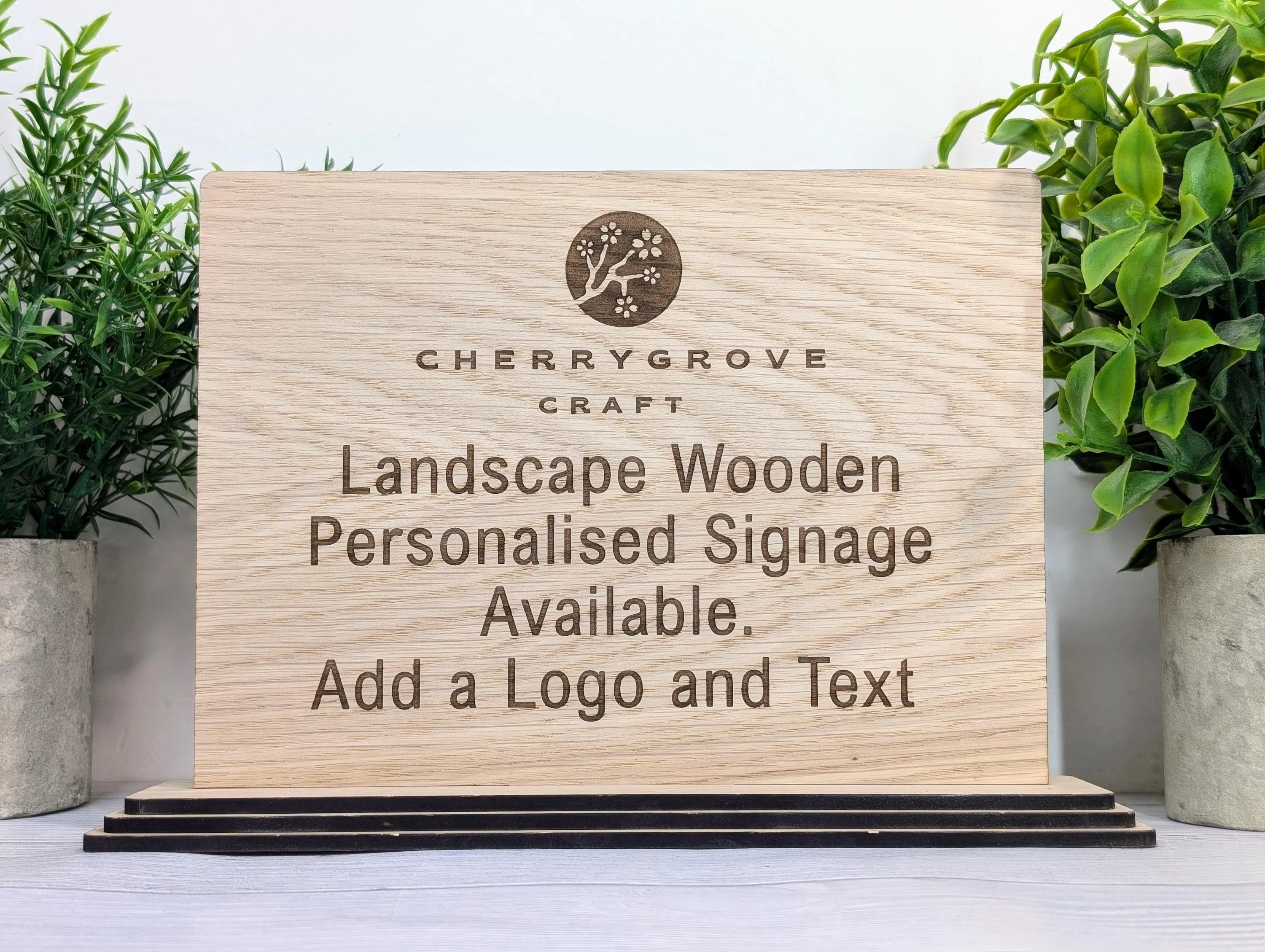 Personalised Wooden Table Signs XL - Custom Text, Logo, Freestanding, Removable Base, Two Sizes, Conference, Wedding, Retail, AirBnB Signage - Image 7