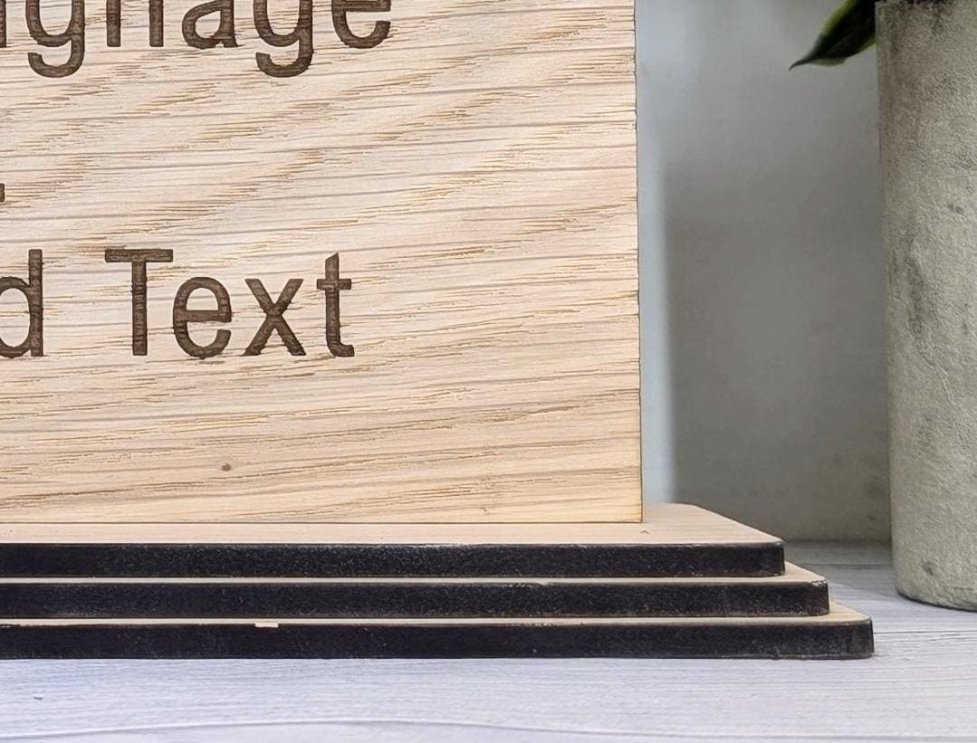 Personalised Wooden Table Signs XL - Custom Text, Logo, Freestanding, Removable Base, Two Sizes, Conference, Wedding, Retail, AirBnB Signage - Image 9