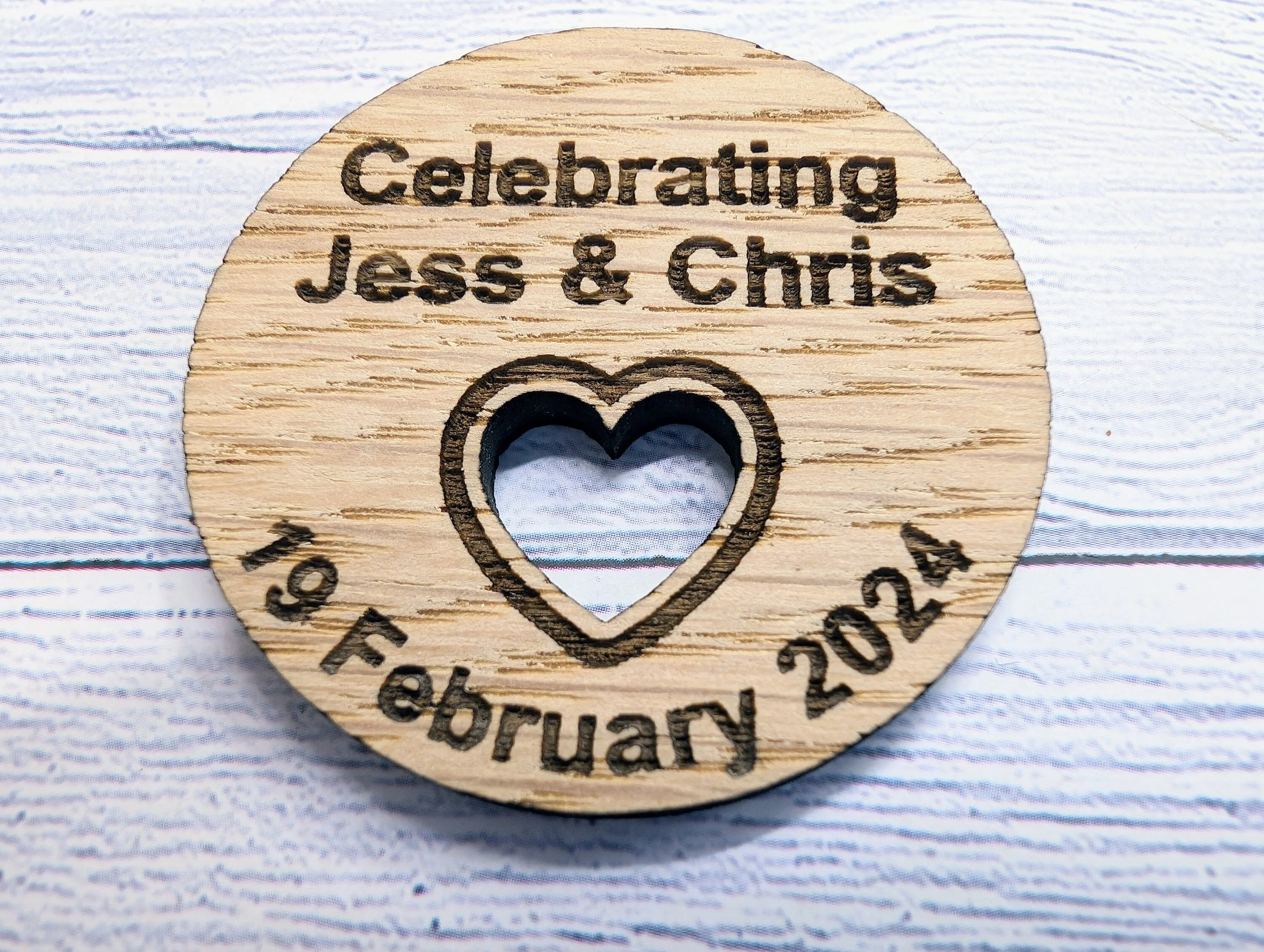 Personalised Wooden Wedding Favour Discs, Unique Table Favours - Image 3